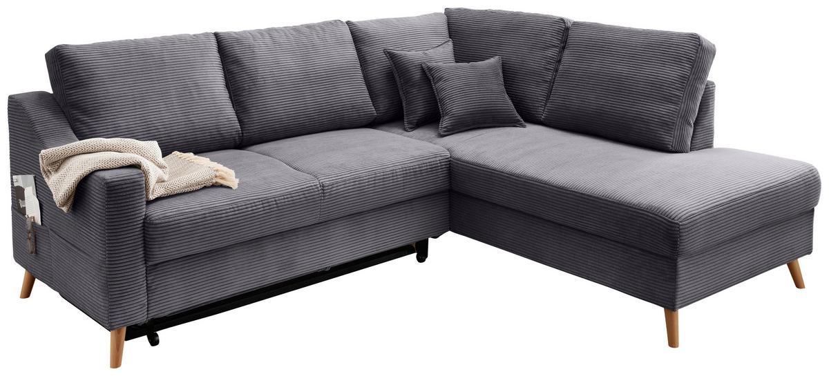 Ecksofa Valentina Grau S: 230x200 Cm - Naturfarben/Grau, MODERN, Textil (230/200cm) - Livetastic