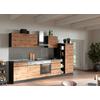 Küchenzeile Turin ohne Geräte B: 330 cm Graphit/Eiche Dekor - Eiche Wotan/Graphitfarben, Design, Holzwerkstoff (330cm) - Held