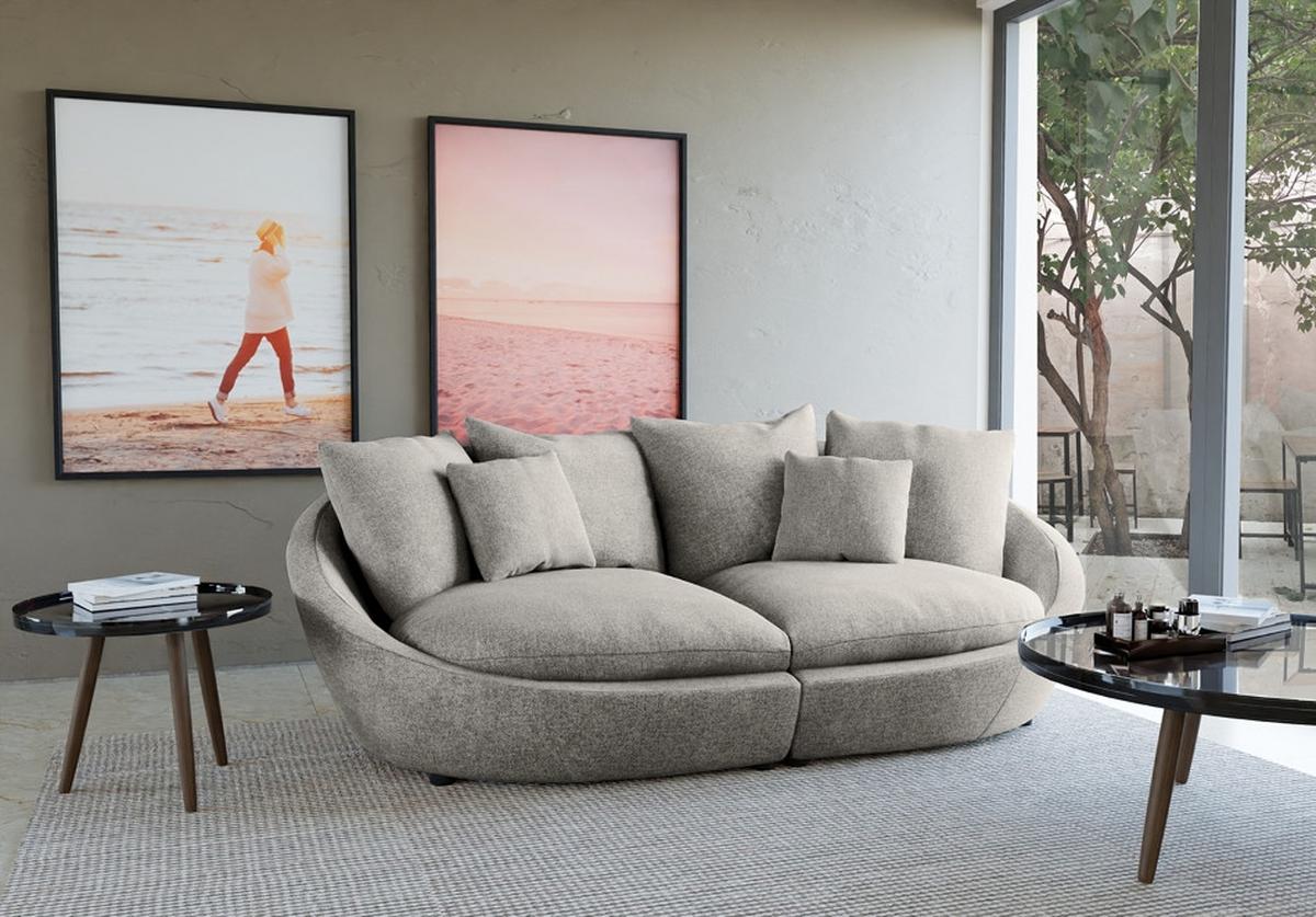 Bigsofa Maui, Dunkelgrau B: 280 Cm - Dunkelgrau/Schwarz, MODERN, Textil (280/87/131cm) - Trendmanufaktur