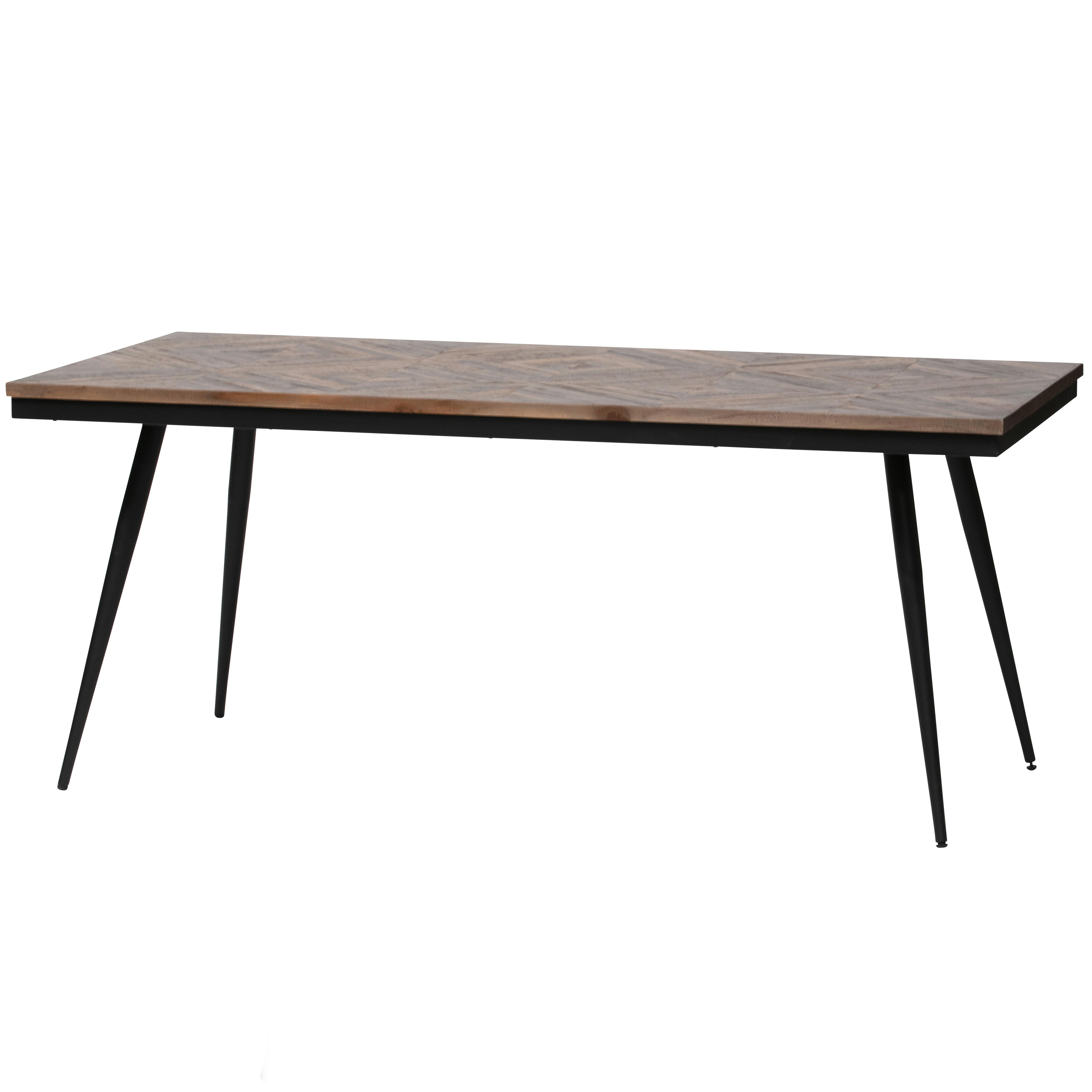 Esstisch Rhombic Teakfarben L: 180 cm - Schwarz/Teakfarben, Design, Holz/Metall (180/90/76cm) - Livetastic
