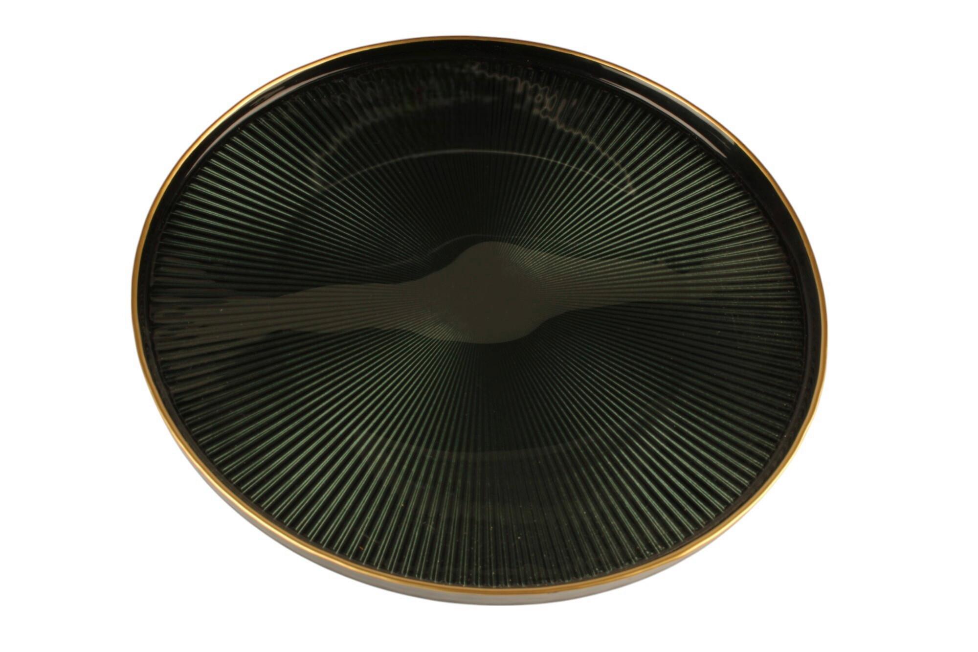 Servierplatte Filipa - Dunkelgrün, Design, Glas (28,7cm) - Luca Bessoni
