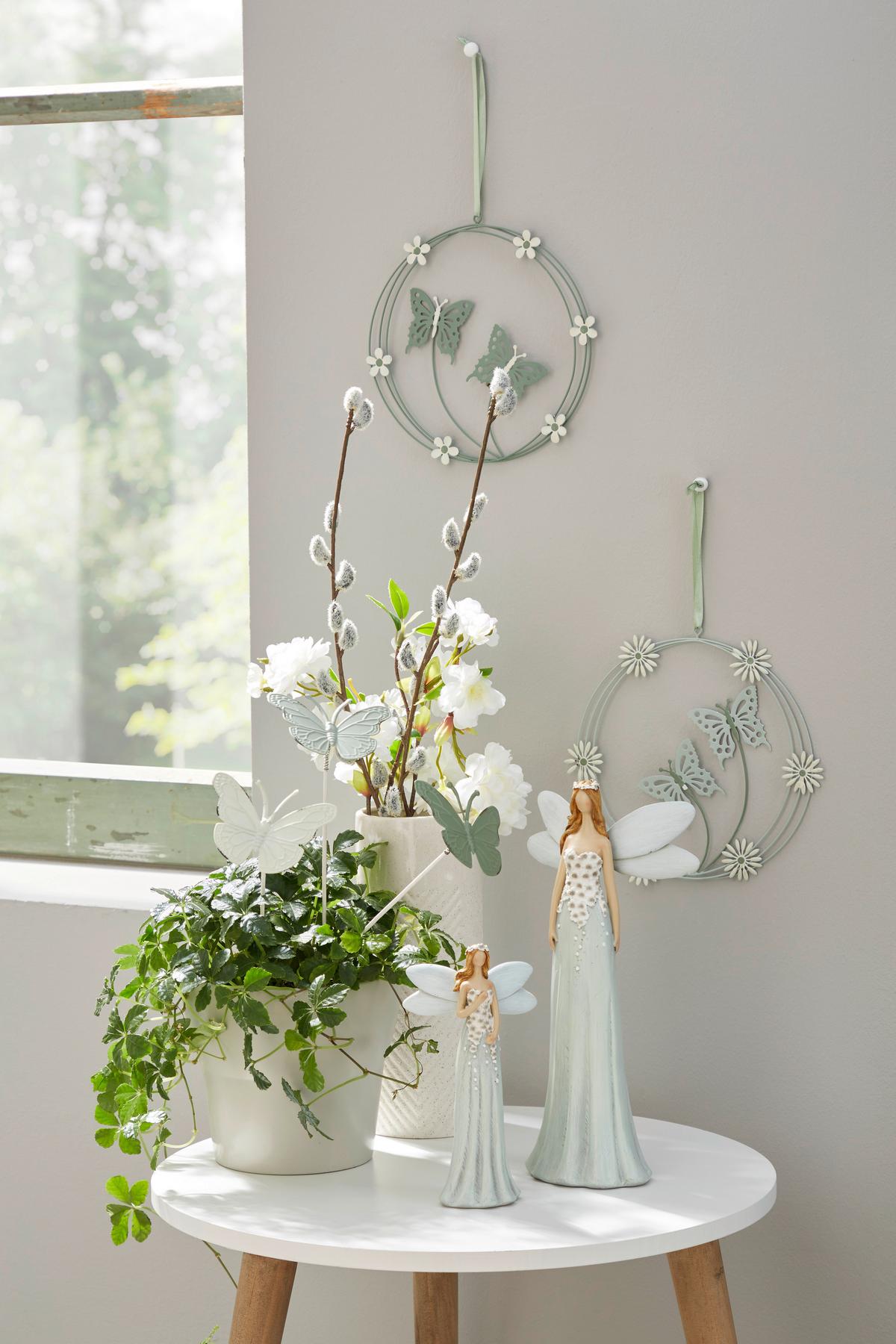 Dekofigur Elfe H: 25,5 cm Kunststein für In- & Outdoor - Grau/Grün, KONVENTIONELL, Stein (12,5/7/25,5cm) - Luca Bessoni