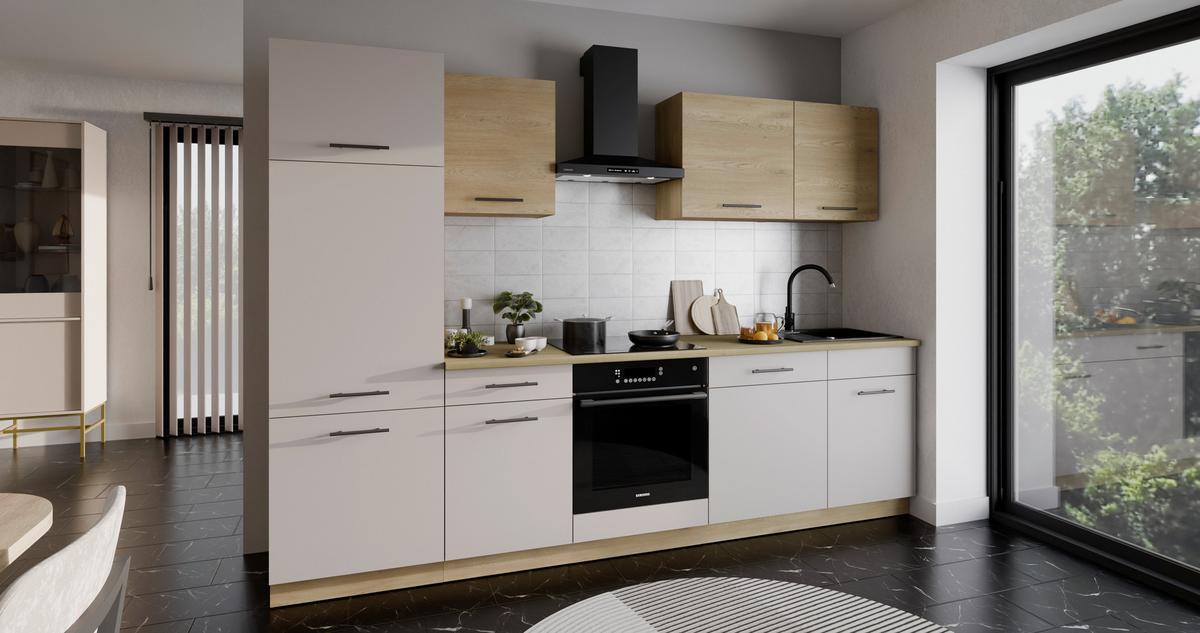 Konyhablokk Max Ii 280 - kasmírszínű/tölgyfa színű, Basics, faalapú anyag (280/200/60cm) - P & B