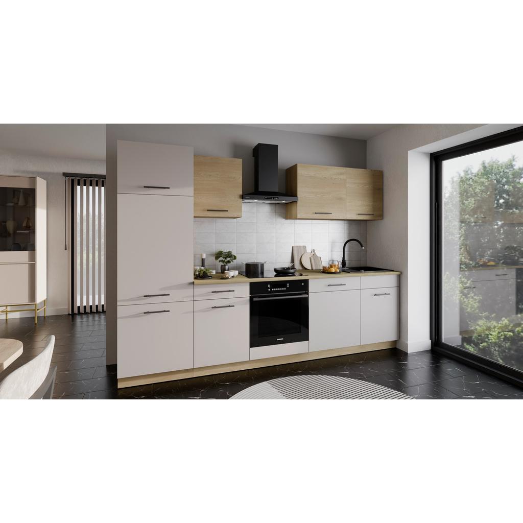 Küchenleerblock Max II 280cm Kaschmir/Eiche Dekor