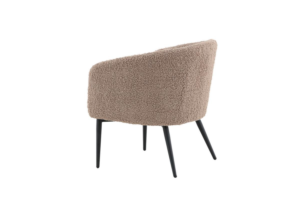 Sessel Fluffy - Braun, Design, Textil/Metall (83/70/64cm) - Livetastic