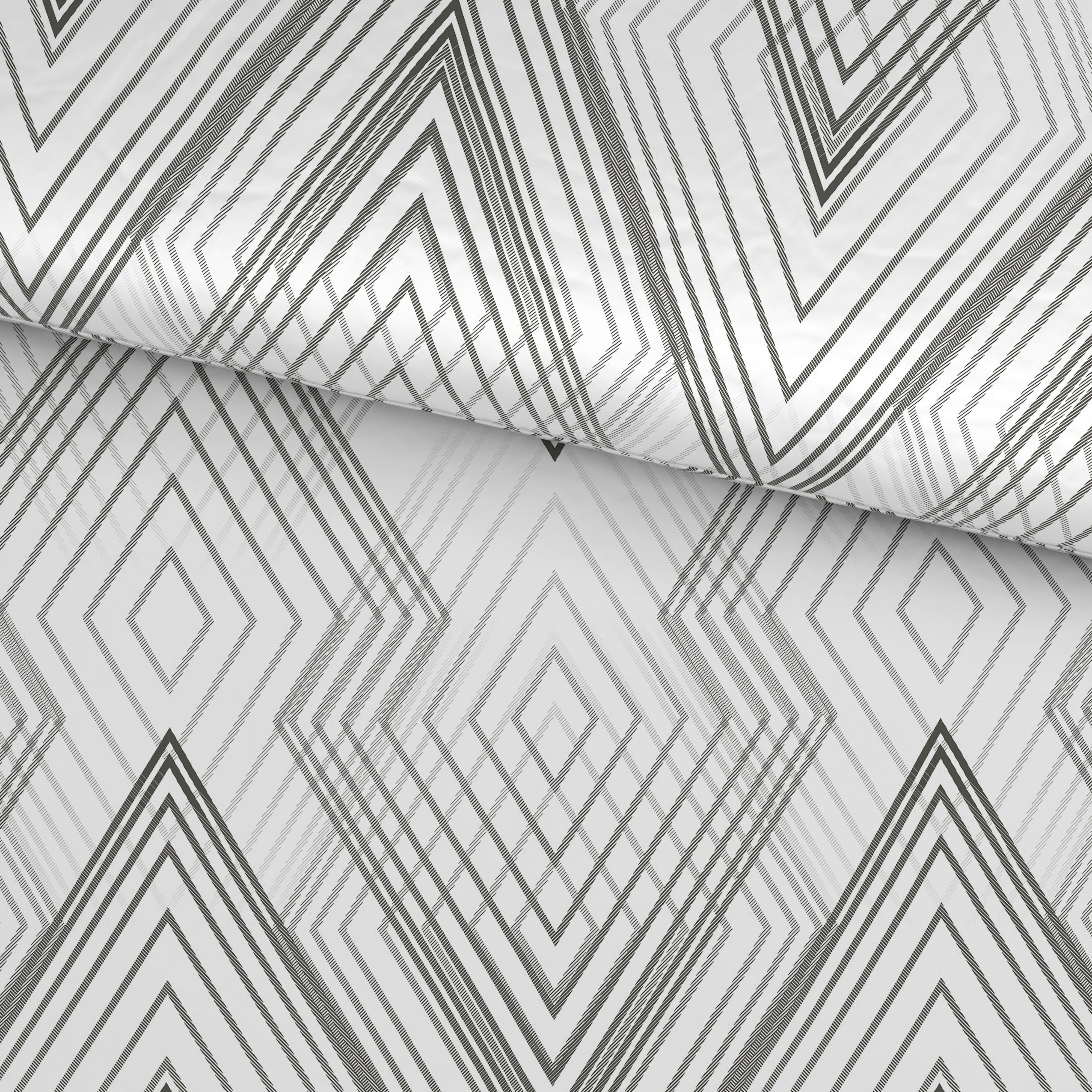 Bettwäsche Irina - Anthrazit/Weiß, MODERN, Textil - Luca Bessoni