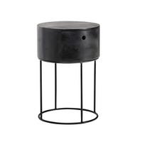 NACHTTISCH Schwarz L: 40 cm - Schwarz, Design, Holz/Metall (40/40/60cm) - Livetastic