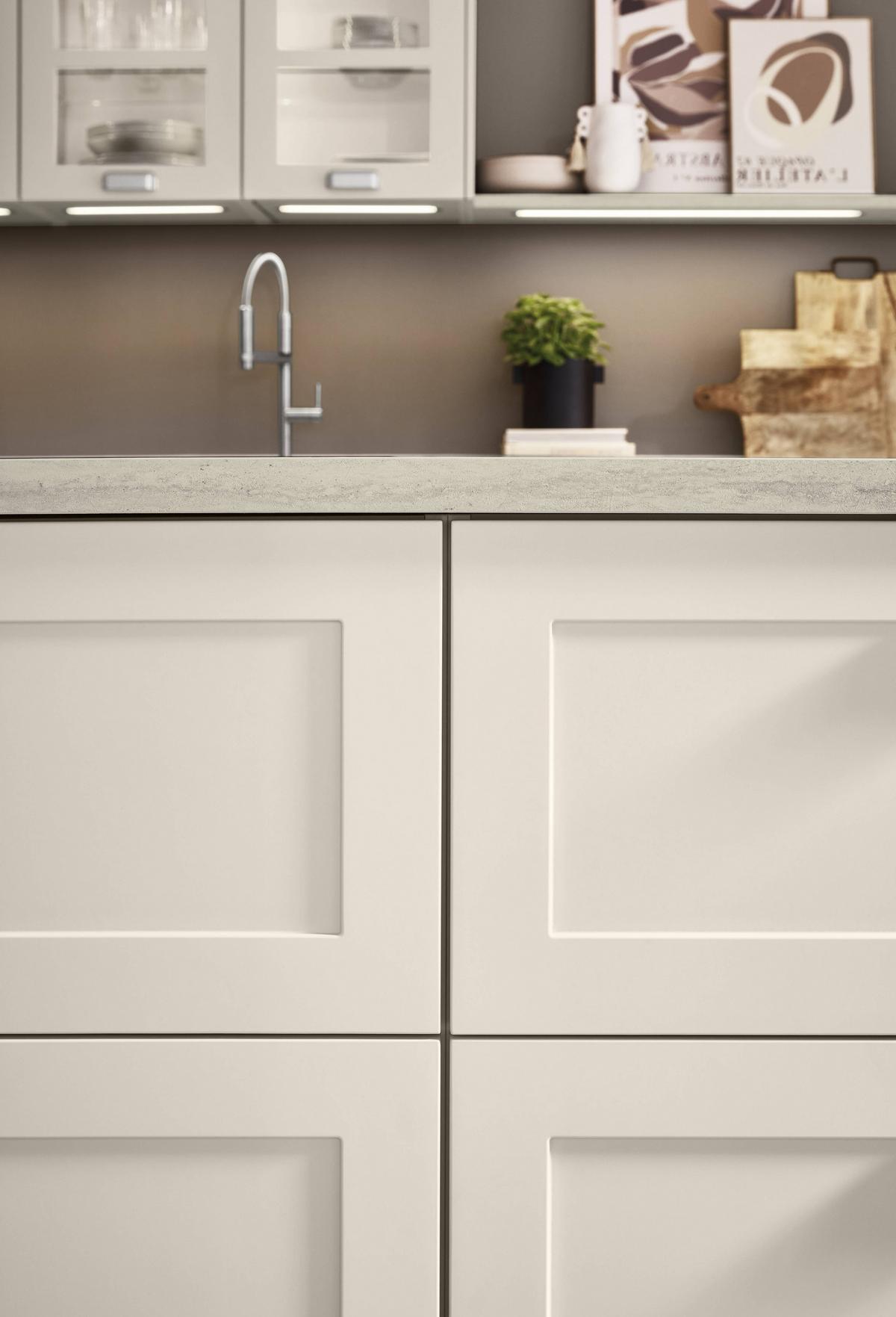 Einbauküche Neapel Frei Planbar Landhausstil - Sandfarben, MODERN, Holzwerkstoff - Vertico