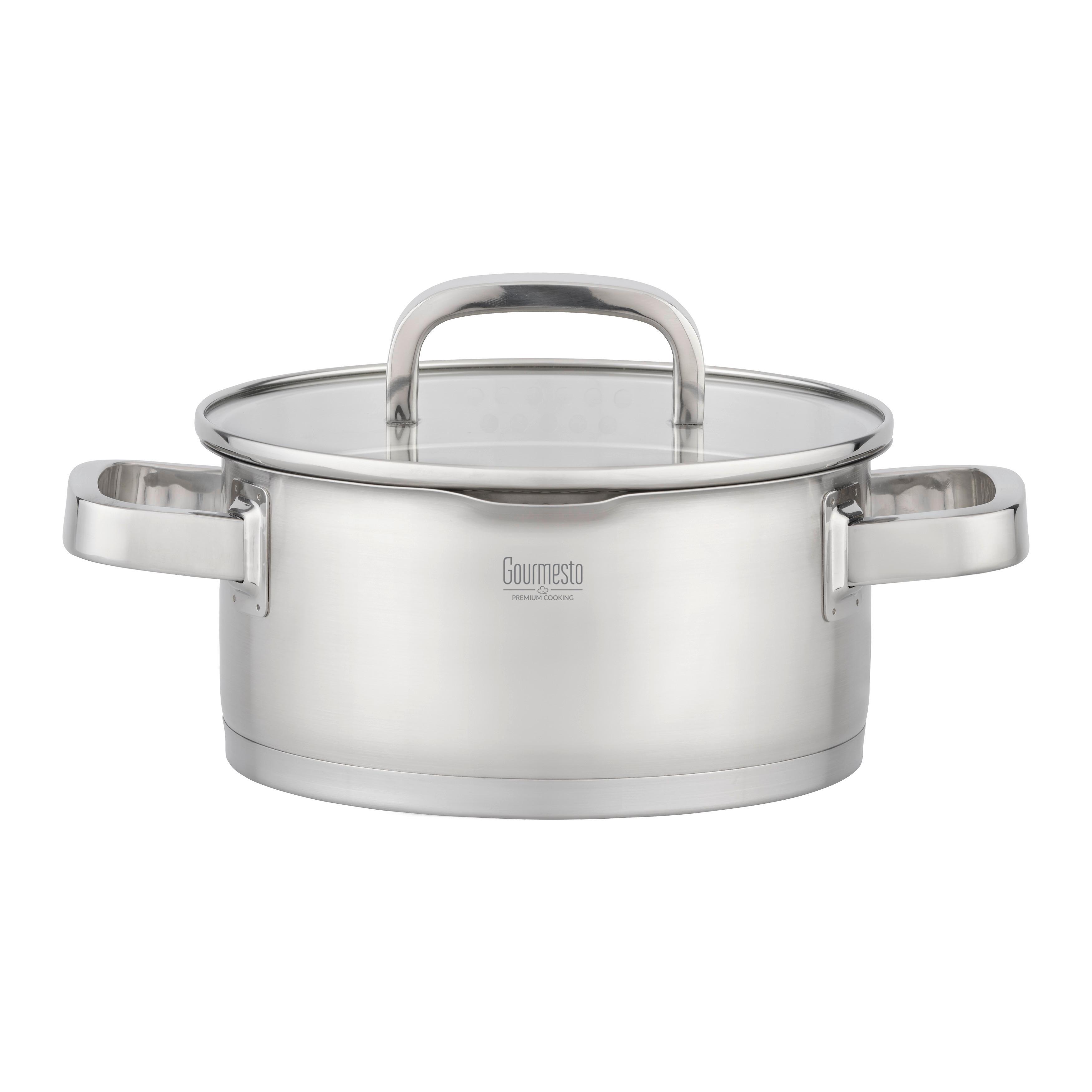 Hrnec 2,9L - čiré/barvy nerez oceli, Konvenční, kov/sklo (20/9,5cm) - Gourmesto