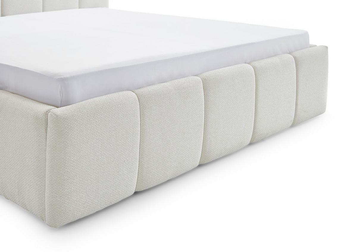 Čalúnená posteľ ASCONA 160x200, krémová - čierna/krémová, Konventionell, textil/plast (160/200cm)