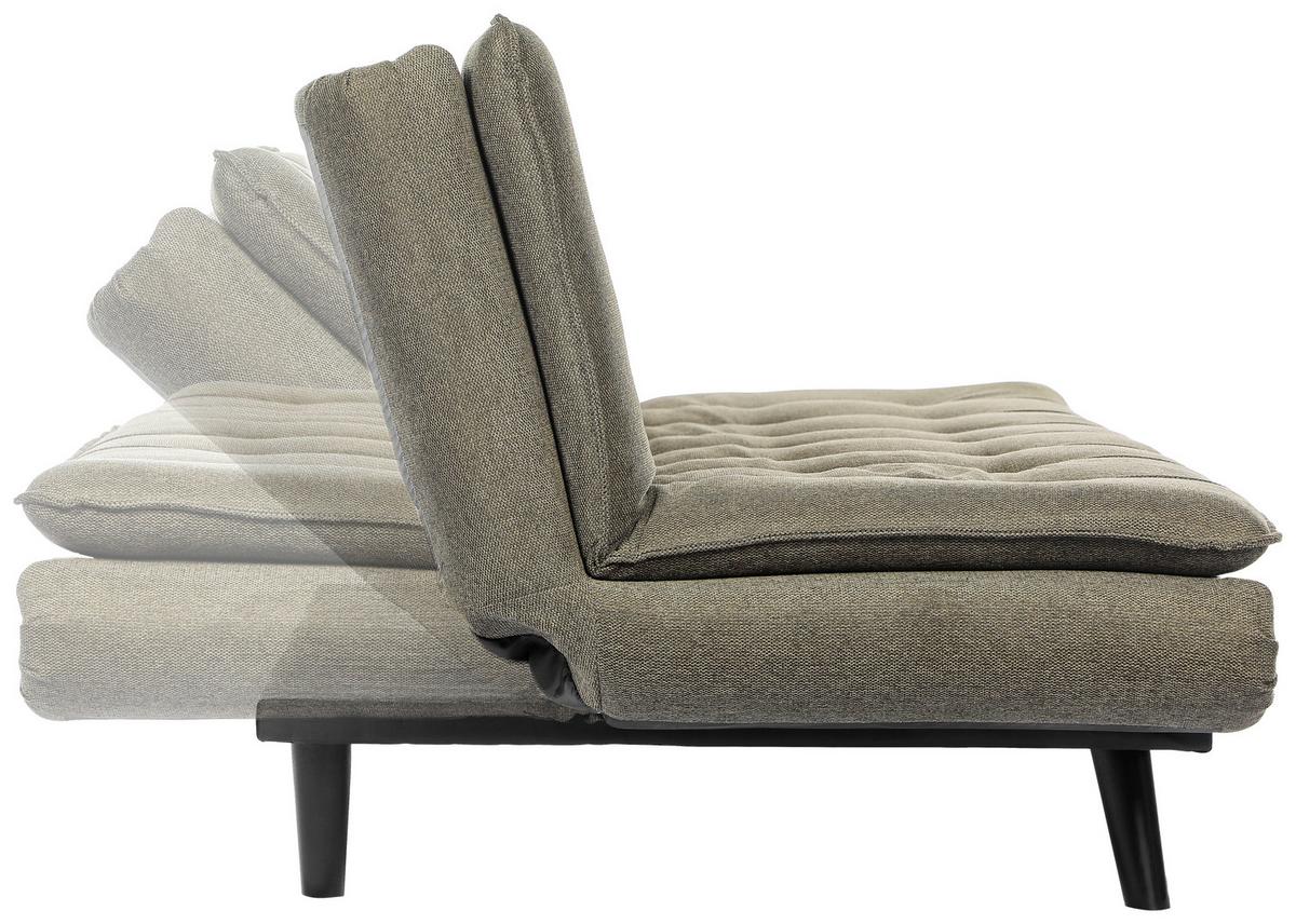 Rozkládací pohovka SUN, zelená, sklopná, max. 360 kg - černá/zelená, Moderní, dřevo/textil (190/83/93cm) - Mömax