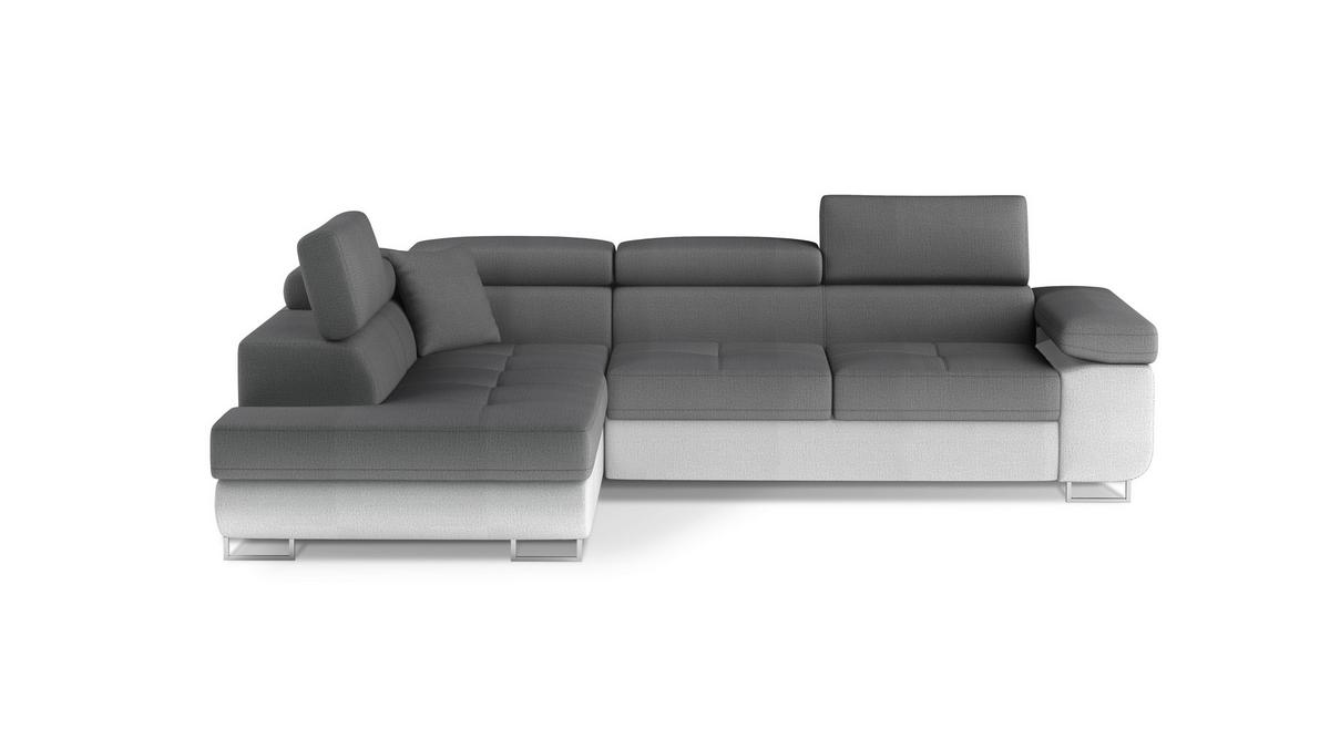 Ecksofa Anton Grau, Hellgrau S:203x272 Cm - Chromfarben/Hellgrau, Design, Textil (203/272cm) - MID.YOU