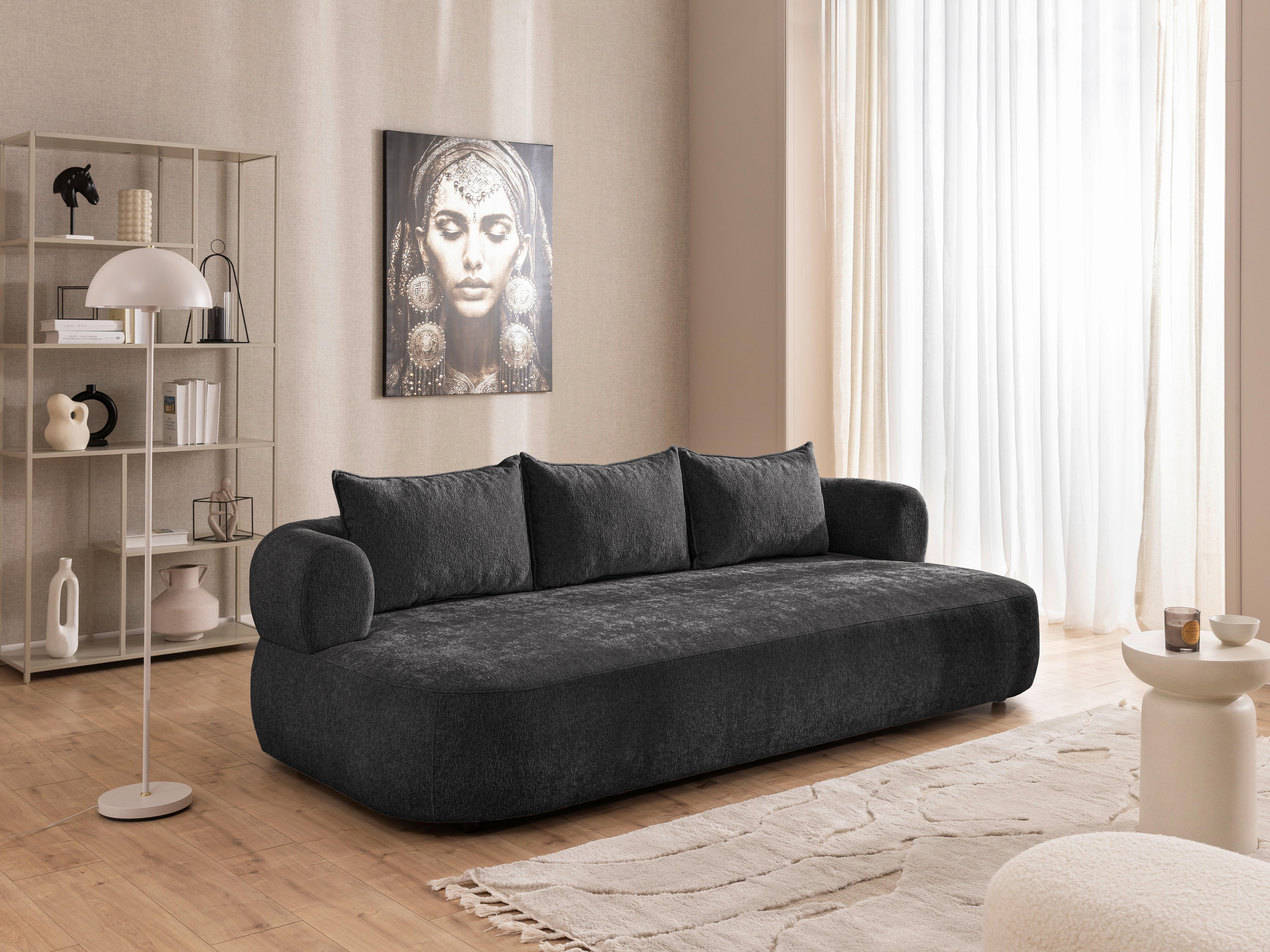 Bigsofa Ferro Schwarz B: 240 Cm - Schwarz, Design, Textil (240/76/122cm) - Livetastic