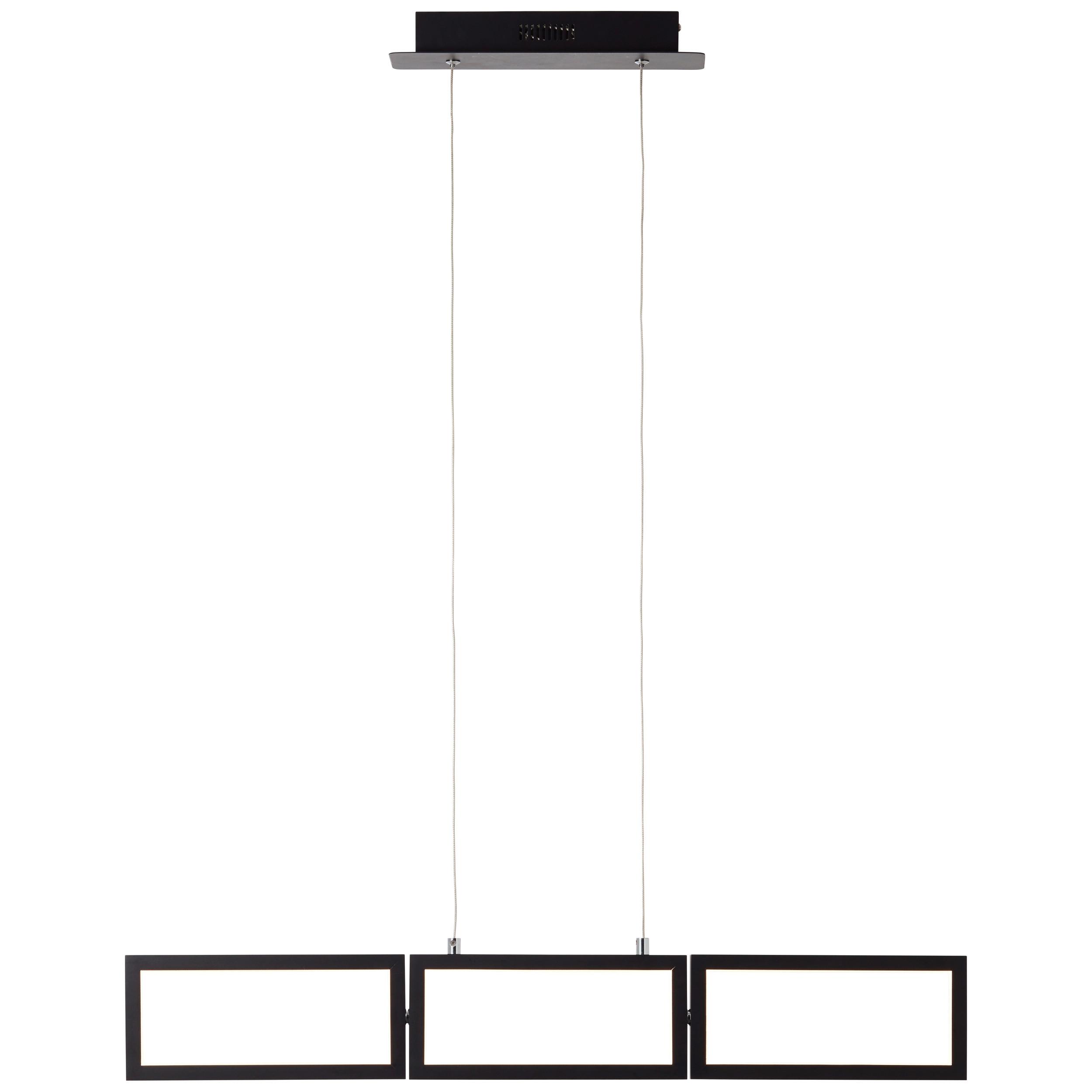 LED-Hängeleuchte Ranut H: 120 cm 3-Flammig - Schwarz, Design, Kunststoff/Metall (80,5/12/120cm) - Brilliant