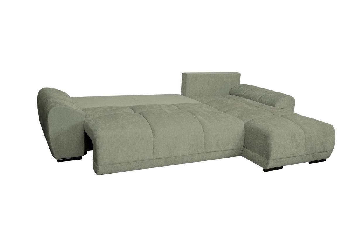 Rohová sedačka BONN, oboustranná,mátově zel.žinylka - černá/mátově zelená, Moderní, textil/plast (296/182cm)