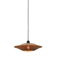 Hängeleuchte Bali H: 12 cm 1-Flammig höhenverstellbar - Hellbraun/Schwarz, Design, Naturmaterialien (44/12cm) - Good & Mojo