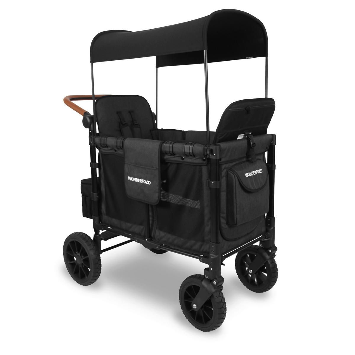 Bollerwagen Luxe Double Stroller Wagon - Schwarz, Basics (63.5/113.03/137.16cm) - WONDERFOLD