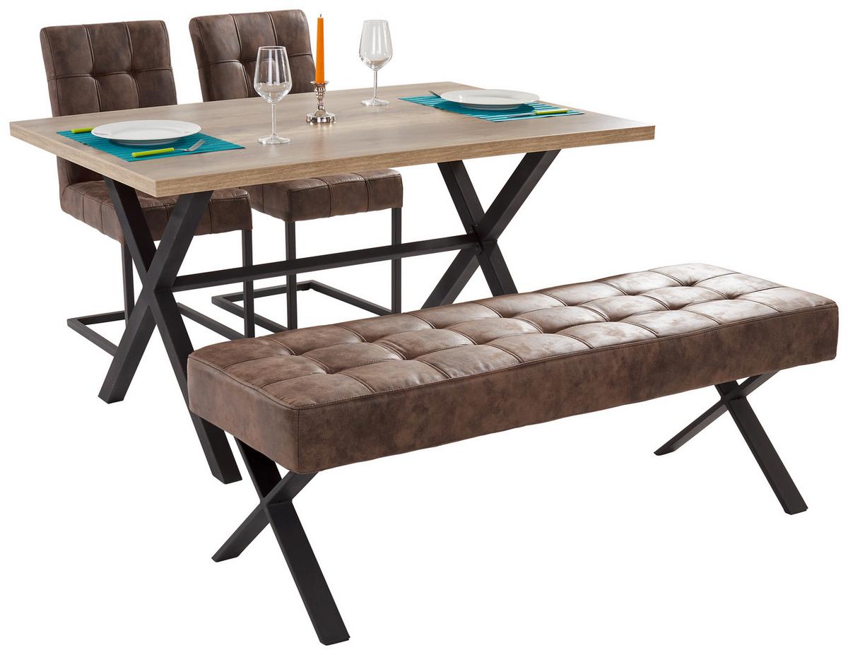 Étkezőasztal Bonny T - tölgyfa színű/antracit, Konventionell, faalapú anyag/fém (140/75/90cm)