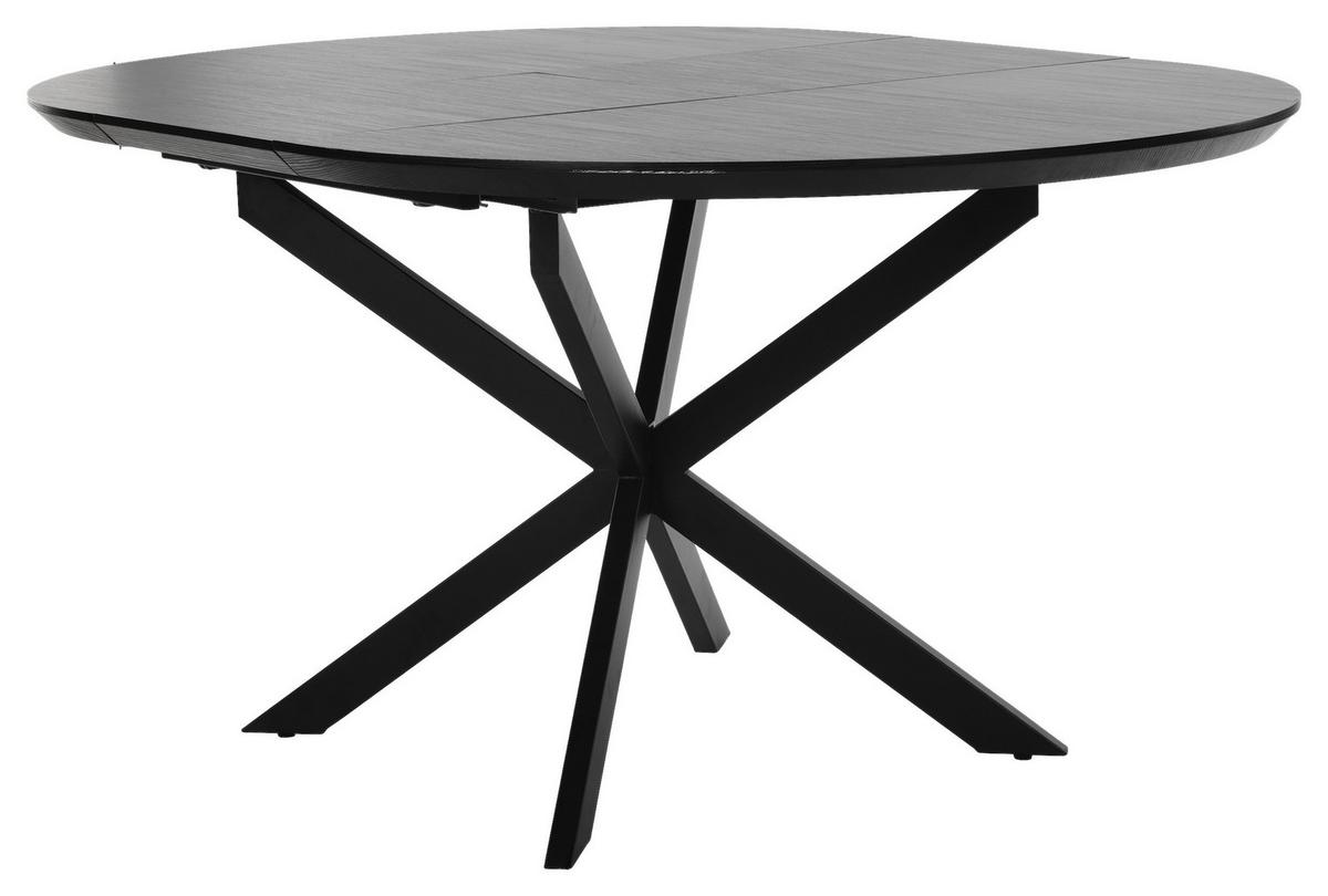 Ausziehtisch Oregon B: 120-160 cm - Schwarz, Design, Holzwerkstoff/Metall (120-160/110/76cm) - MID.YOU