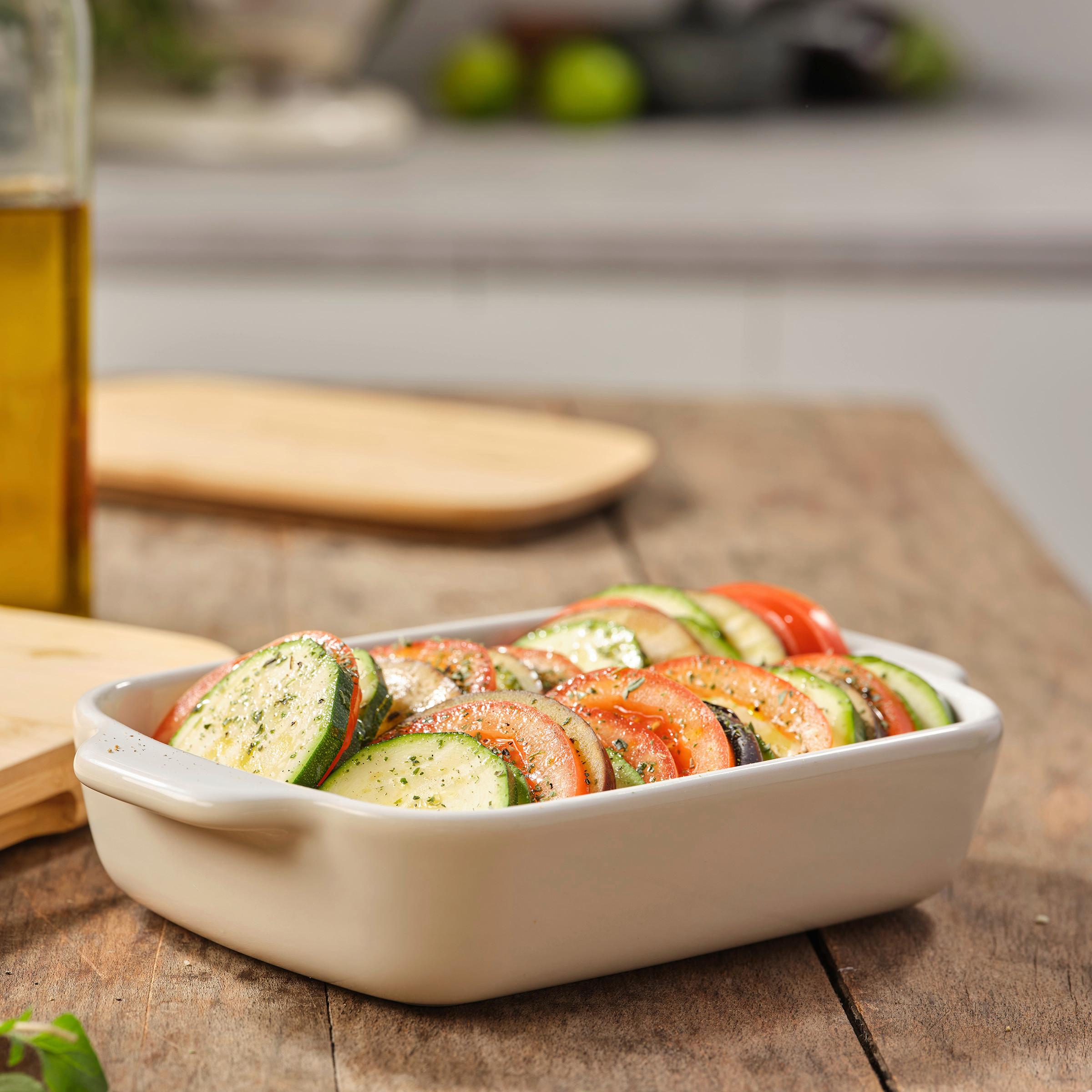 Auflaufform Stoneware Creme/Weiß B: 15 cm - Creme/Weiß, Basics, Naturmaterialien/Keramik (15cm) - Kitchenaid