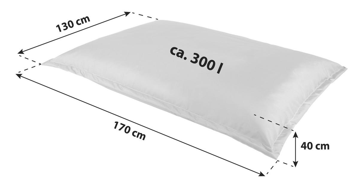 Sedací vak do exteriéru B52 XL šedá - bílá/antracitová, Basics, textil (170/130/40cm) - Ondega