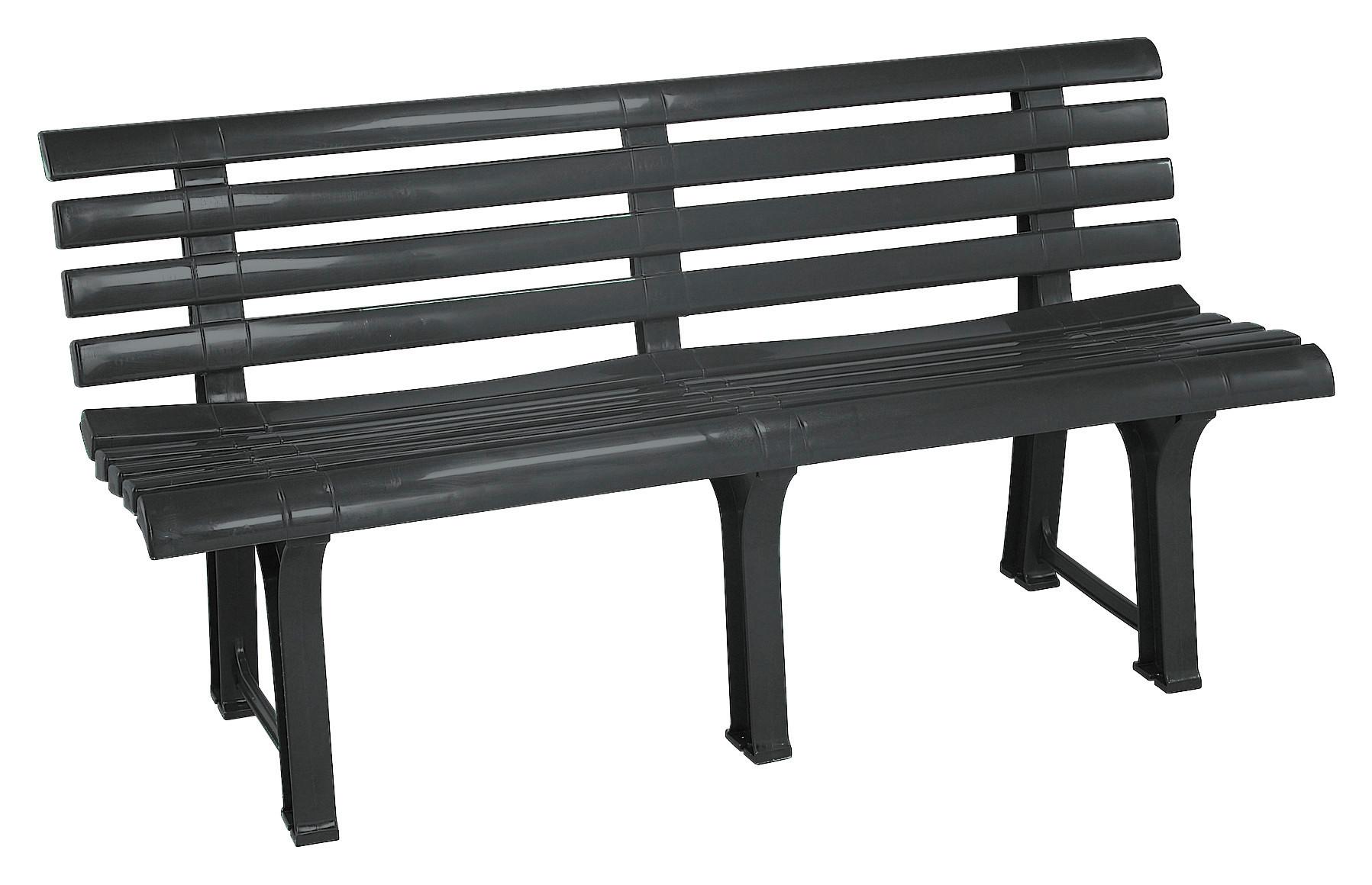 Gartenbank Kunststoff 3-Sitzer Orchidea - Anthrazit, Basics, Kunststoff (145/74/49cm)