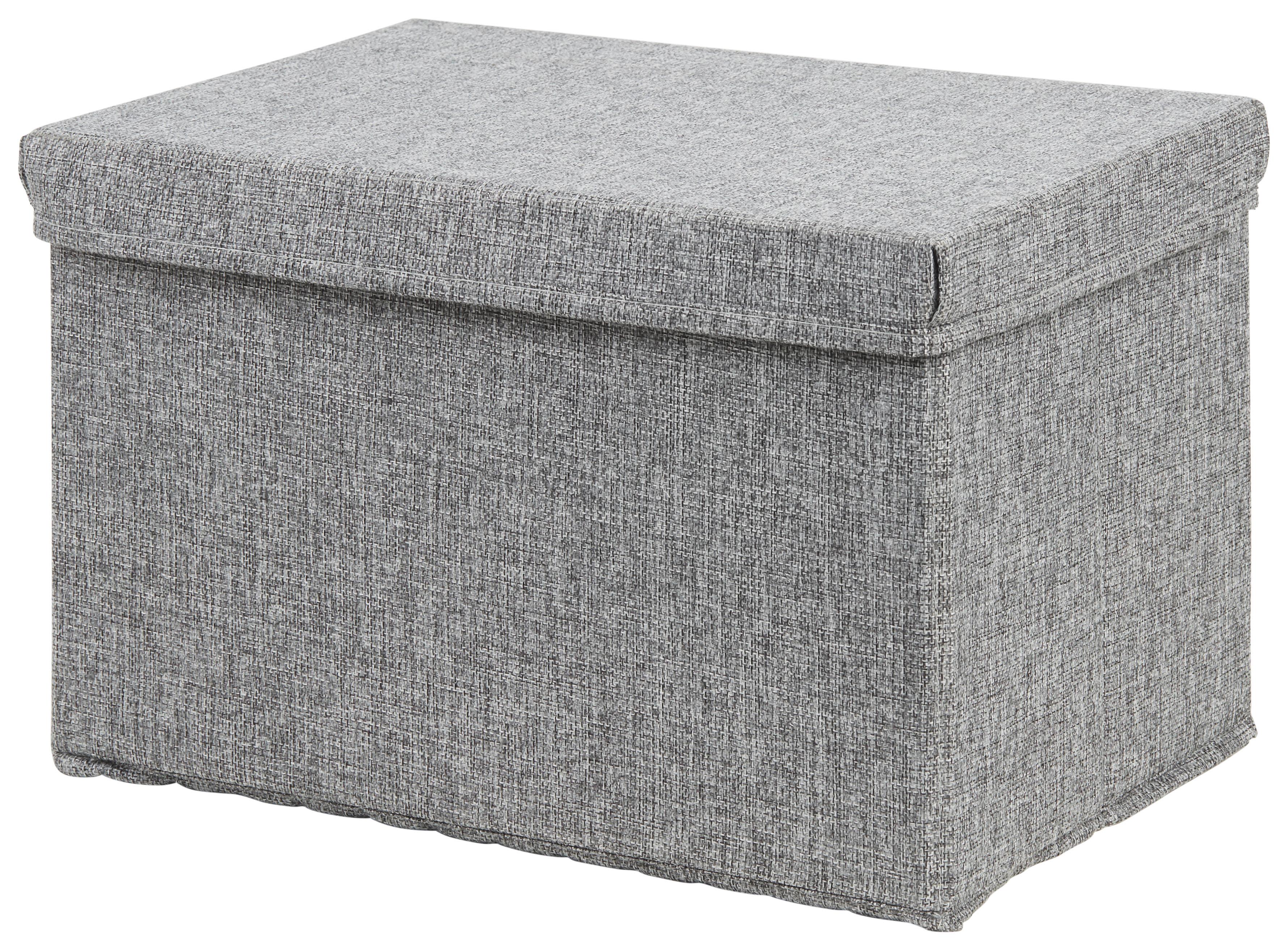 Skladací Box Cindy - Ca. 23l -Ext- - sivá, Moderný, kartón/textil (38/26/24cm) - Premium Living