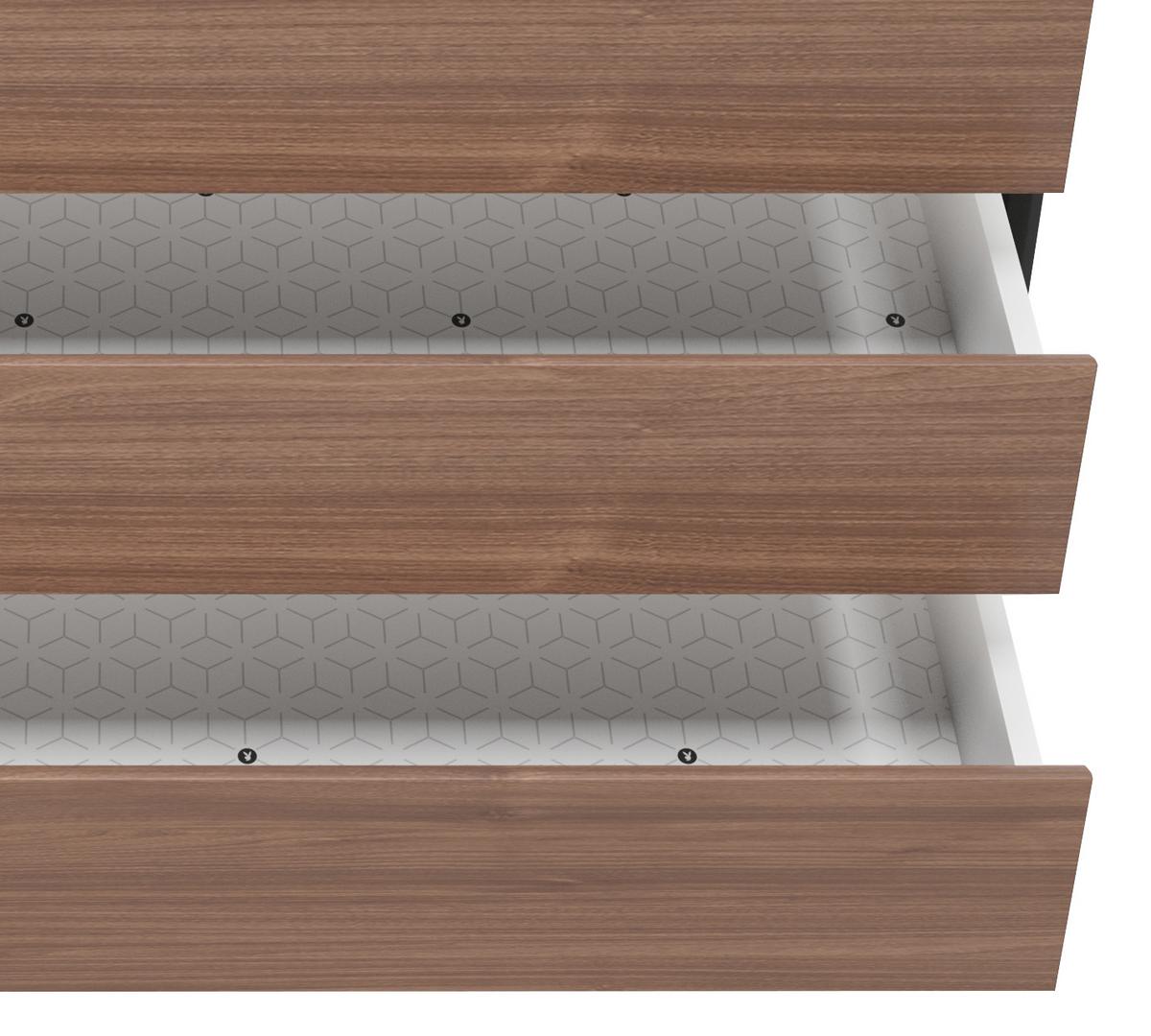 Kommode B 100 Cm Victoria, Walnussfarben/grau - Walnussfarben, KONVENTIONELL, Holzwerkstoff (100/92/42cm) - Playboy