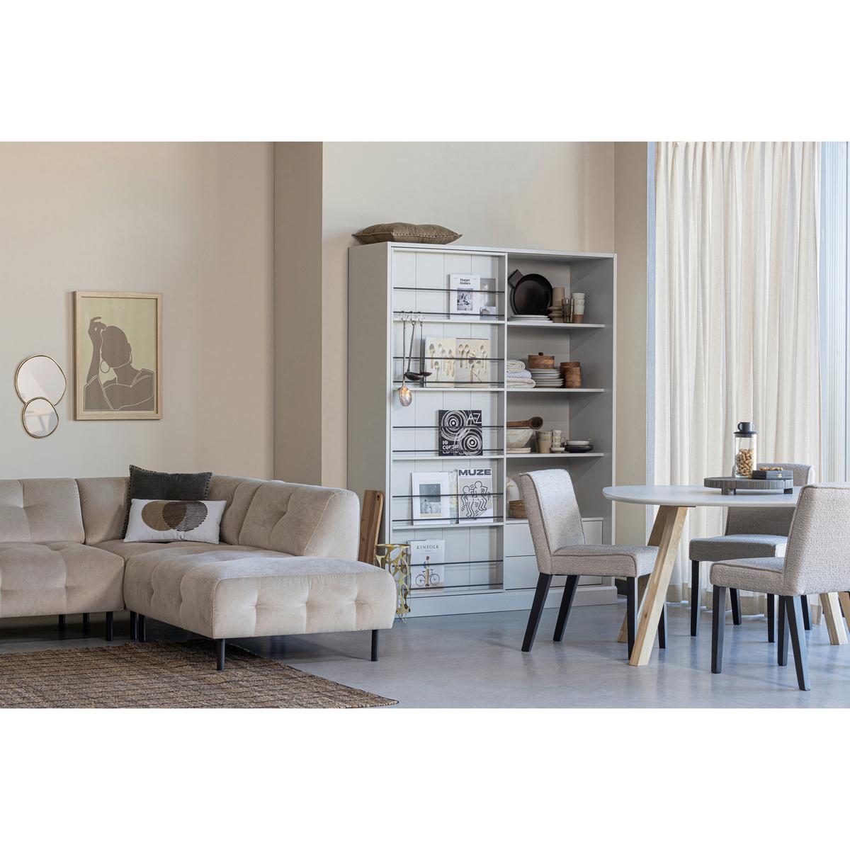 ESSTISCH Tablo Hellgrau L: 130cm - Hellgrau/Naturfarben, MODERN, Holz (130/130/75cm) - Livetastic