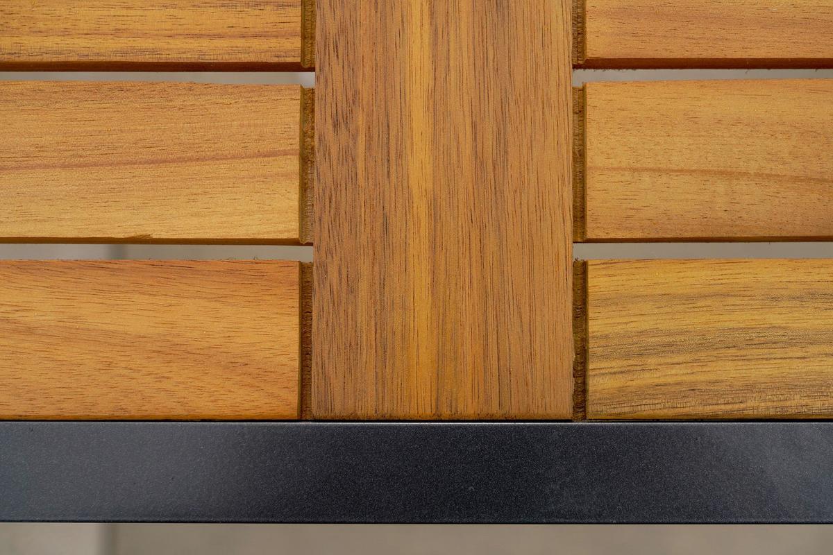 Gartentischgruppe 7-teilig Set - Graphitfarben/Naturfarben, KONVENTIONELL, Holz/Kunststoff - Gardenson