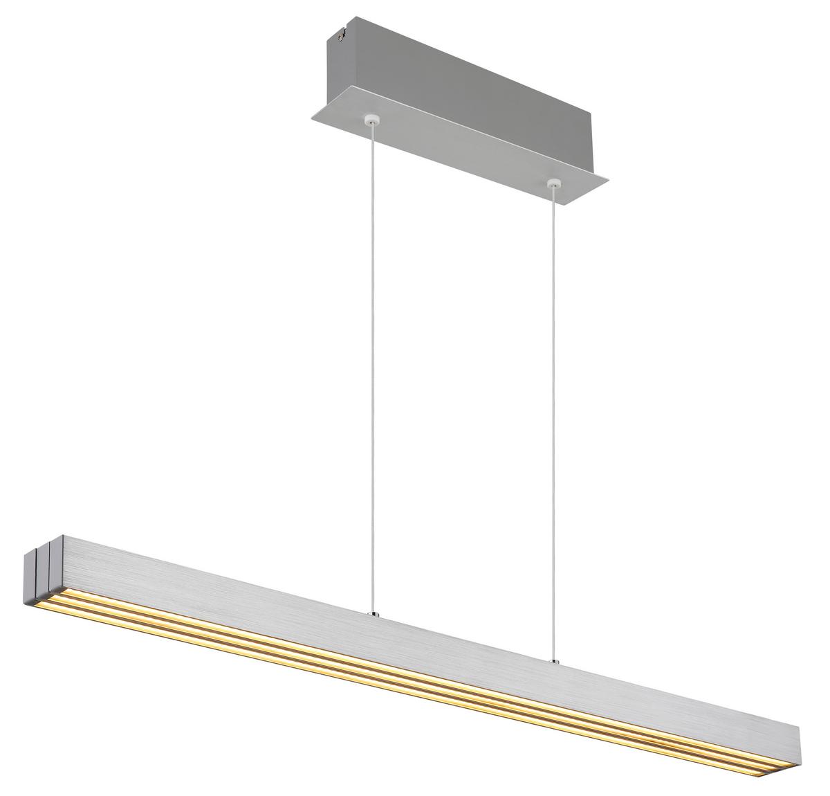 Hochvoltleuchte 230V, Opal/Alufarben - Opal/Alufarben, Design, Kunststoff/Metall (95-150/7,5/80-150cm) - Globo