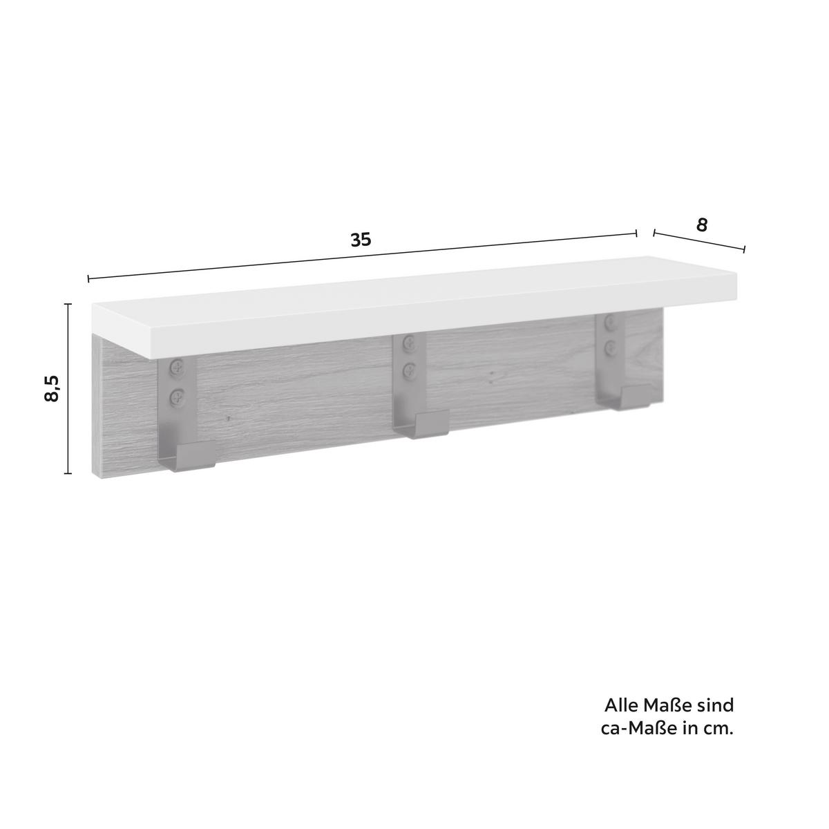 Koupelna Wick 5 -dílná přírodní/bílá - bílá/přírodní barvy, Moderní, kov/kompozitní dřevo - Bessagi Home