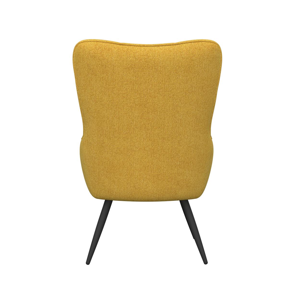 Ohrensessel Hanoi Webstoff gelb, B: 71 cm - Gelb/Schwarz, MODERN, Textil/Metall (71/98/83cm)