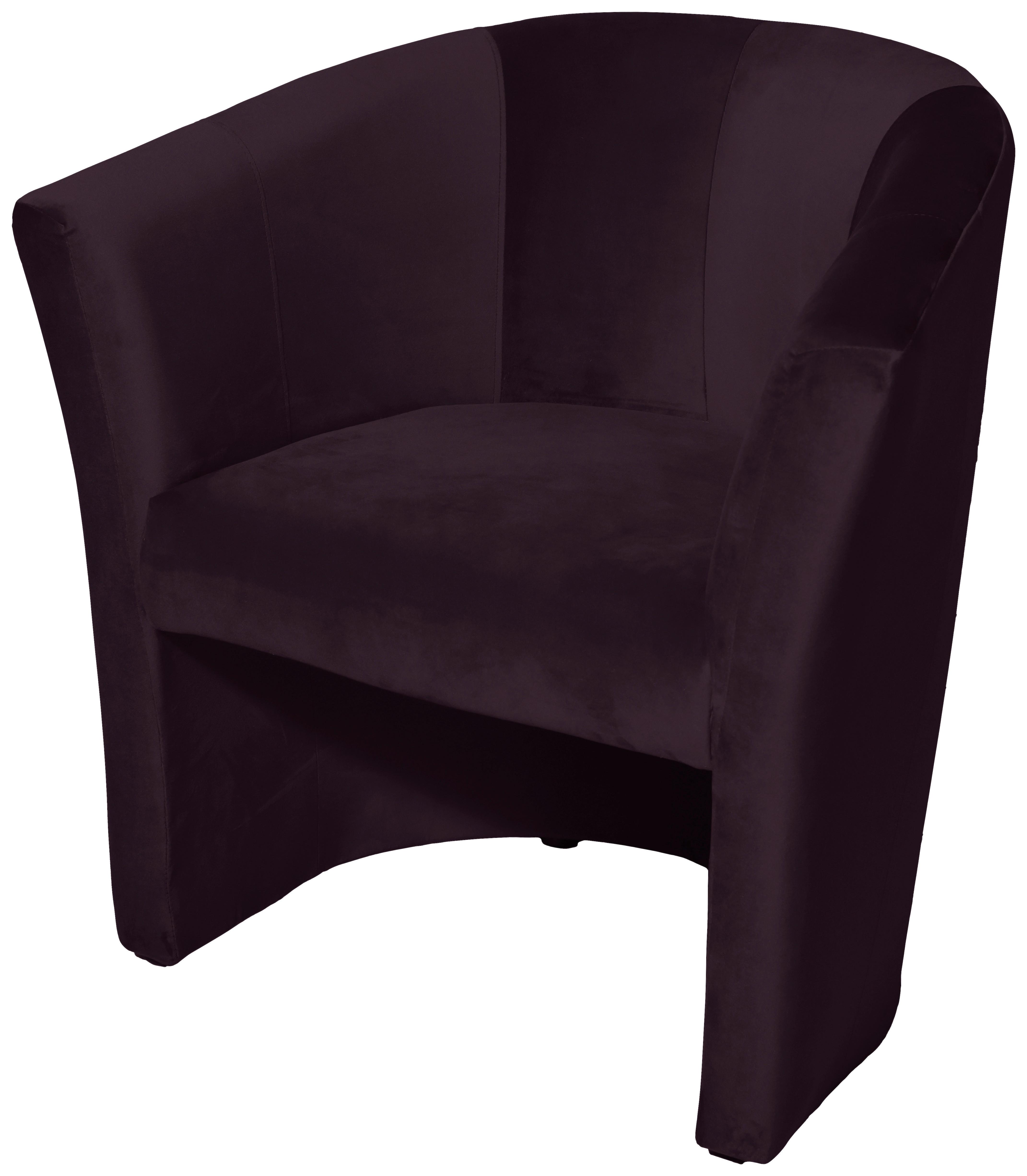 COCKTAILSESSEL Jazz B: 75 cm Aubergine - Aubergine/Schwarz, Design, Textil (75/76/65cm) - MID.YOU