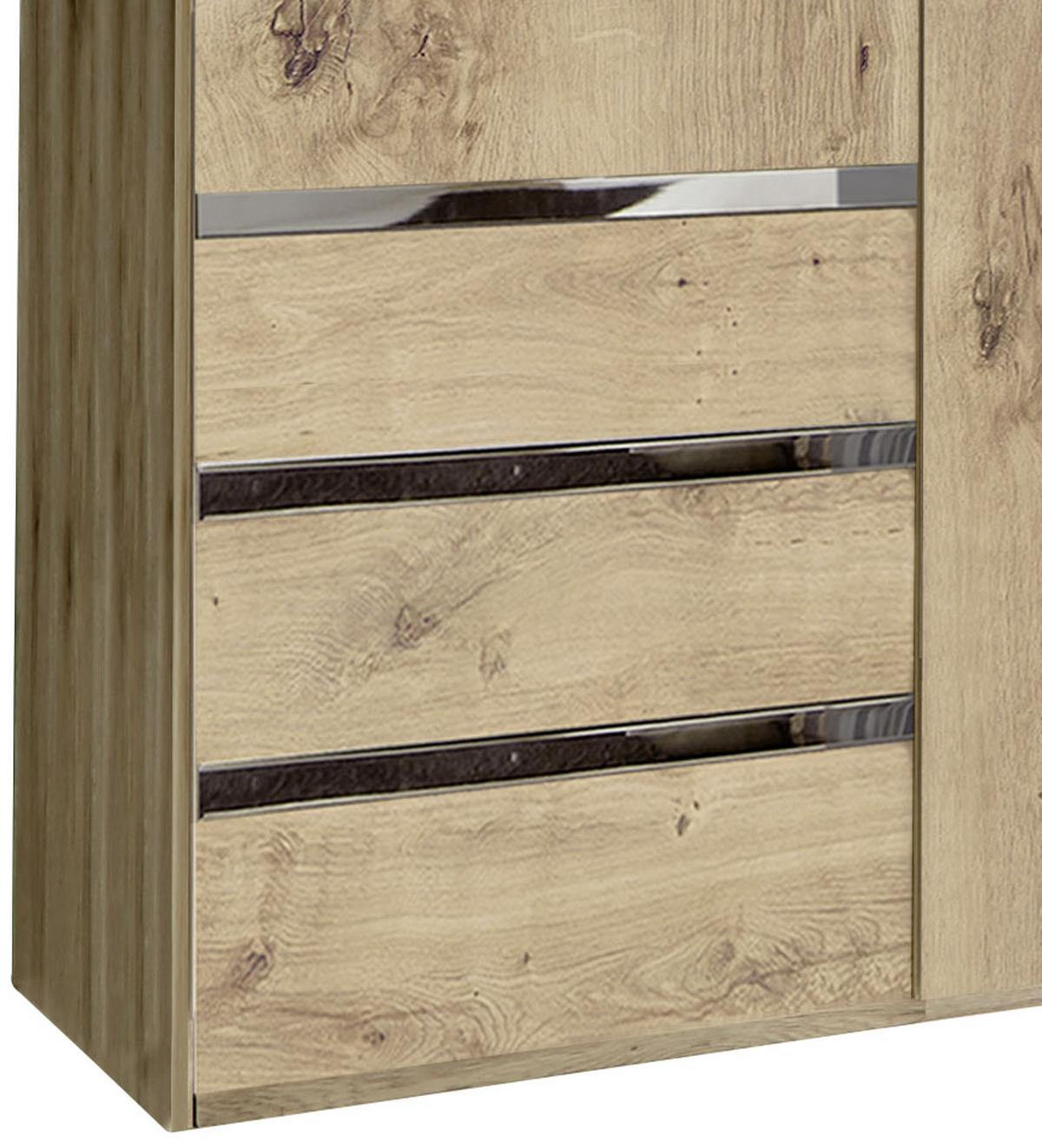 Drehtürenschrank mit Laden 200cm Level 36a, Eiche Dekor - Plankeneiche/Eichefarben, MODERN, Holzwerkstoff (200/216/58cm) - MID.YOU