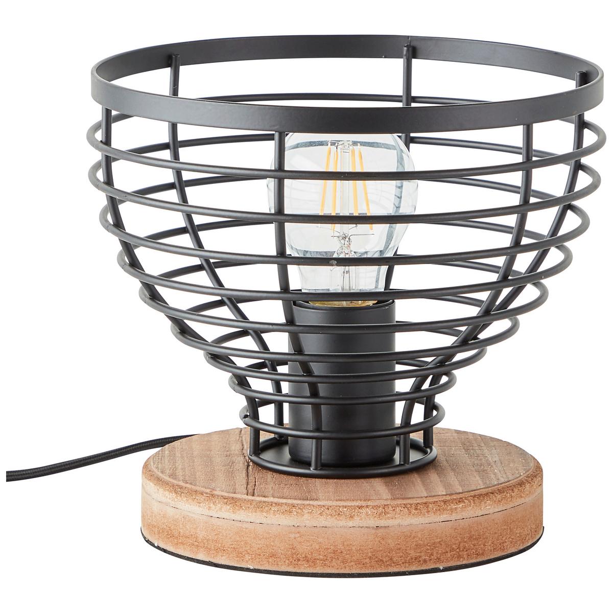 Tischleuchte 93153/76 Avia - Schwarz/Braun, Natur, Holz/Metall (20/18,5cm) - Brilliant