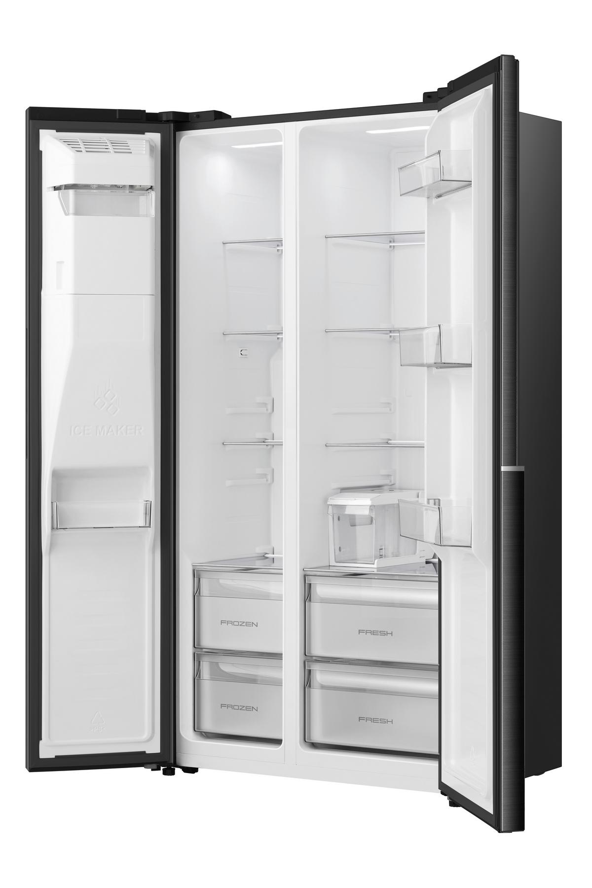 Side-by-Side NRS9E6BX gesamt Volumen ca. 528 L - Schwarz, Basics, Metall (91,1/178,6/61,5cm)