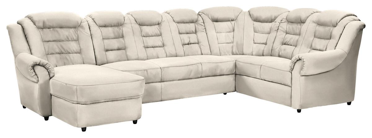Wohnlandschaft Boston Creme Chenille - Creme/Schwarz, KONVENTIONELL, Textil (165/333/216cm) - Livetastic