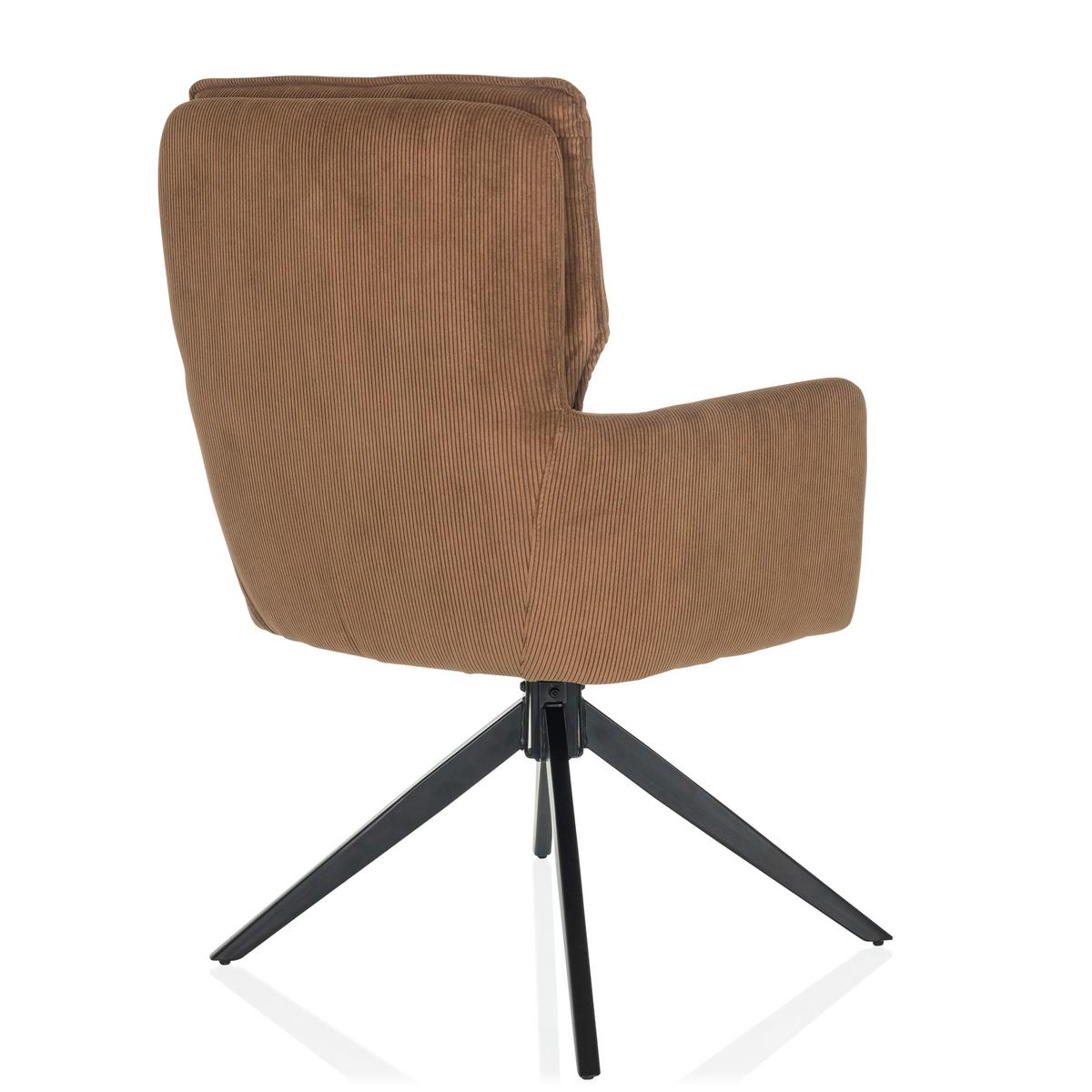 Armlehnstuhl Tarugo Braun B: 58 Cm - Schwarz/Braun, MODERN, Textil/Metall (58/94/60cm) - MID.YOU