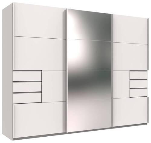 Schwebetürenschrank Saigon - Klar/Weiß, KONVENTIONELL, Glas/Holzwerkstoff (270/210/64cm) - MID.YOU