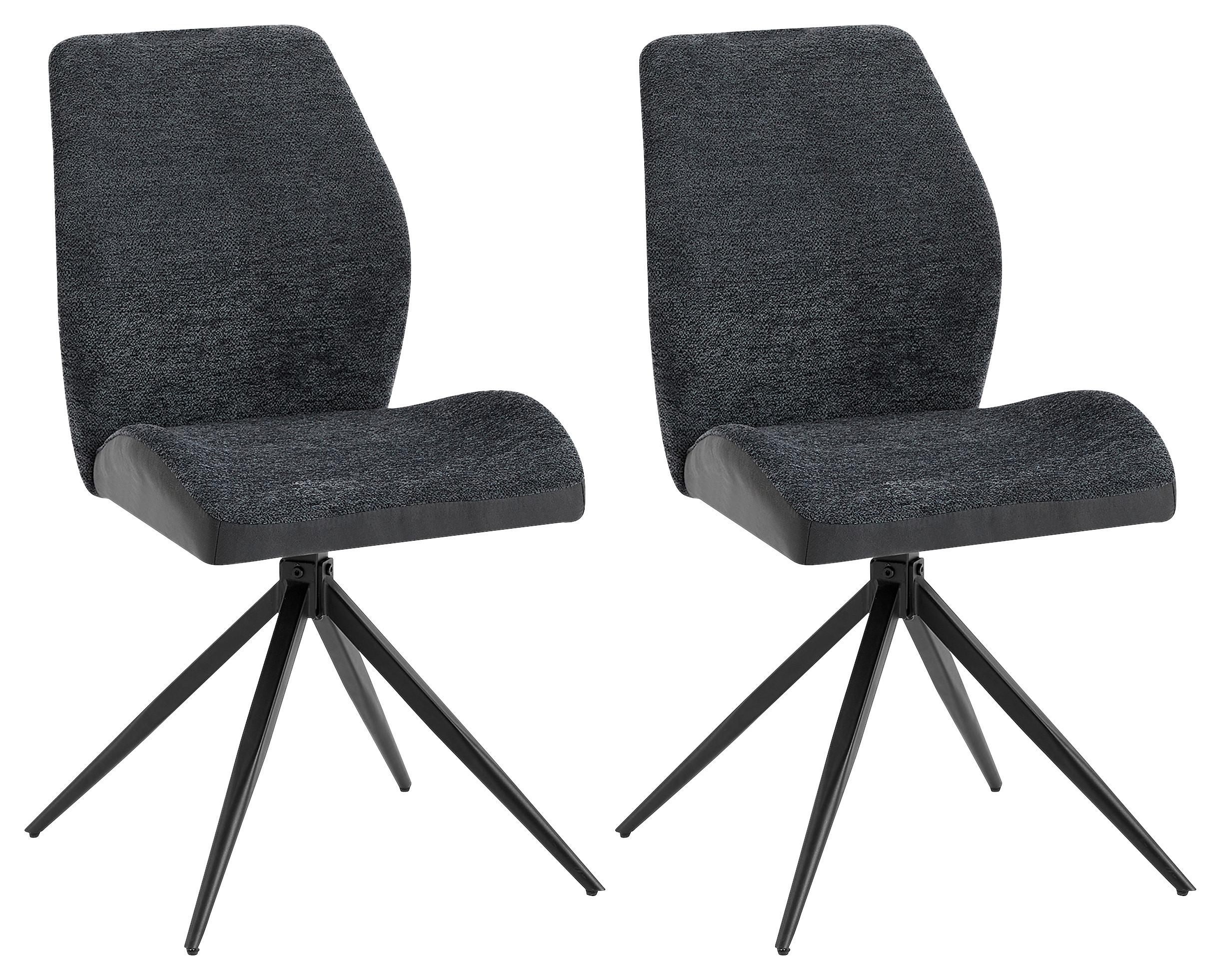 Stuhl-Set Snap - Anthrazit/Schwarz, MODERN, Textil/Metall (46/87/55cm) - MID.YOU