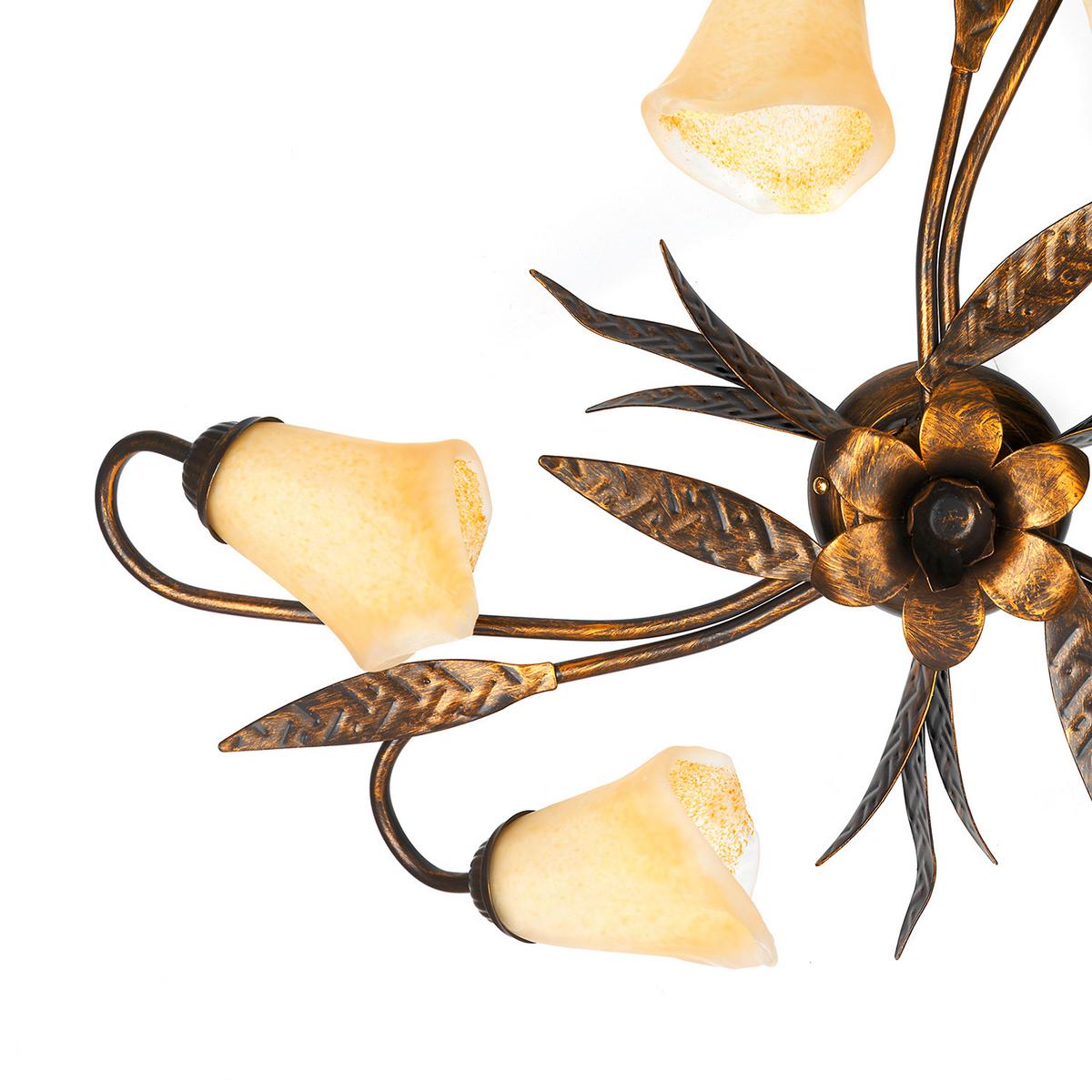 Deckenleuchte 4230/pl6 - Bronzefarben, KONVENTIONELL, Glas/Metall (65/65/25cm)