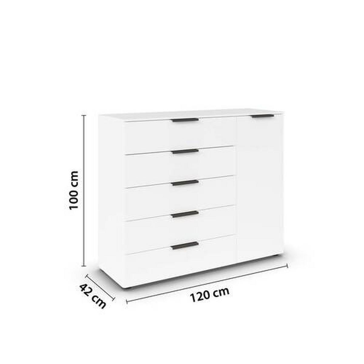 Kommode Flipp Weiß/Graphitfarben B: 120 cm - Schwarz/Graphitfarben, MODERN, Holzwerkstoff (120/100/42cm) - Rauch Möbel