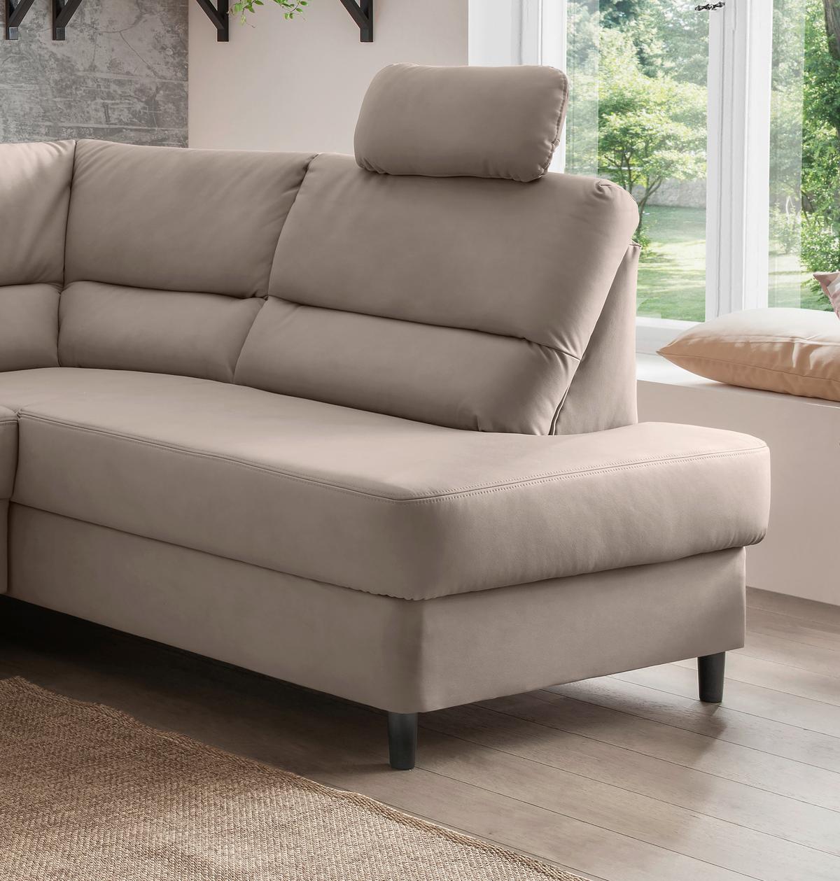 Ecksofa Cavoli, Beige S: 266x190 cm - Beige/Schwarz, MODERN, Textil (266/190cm) - Livetastic