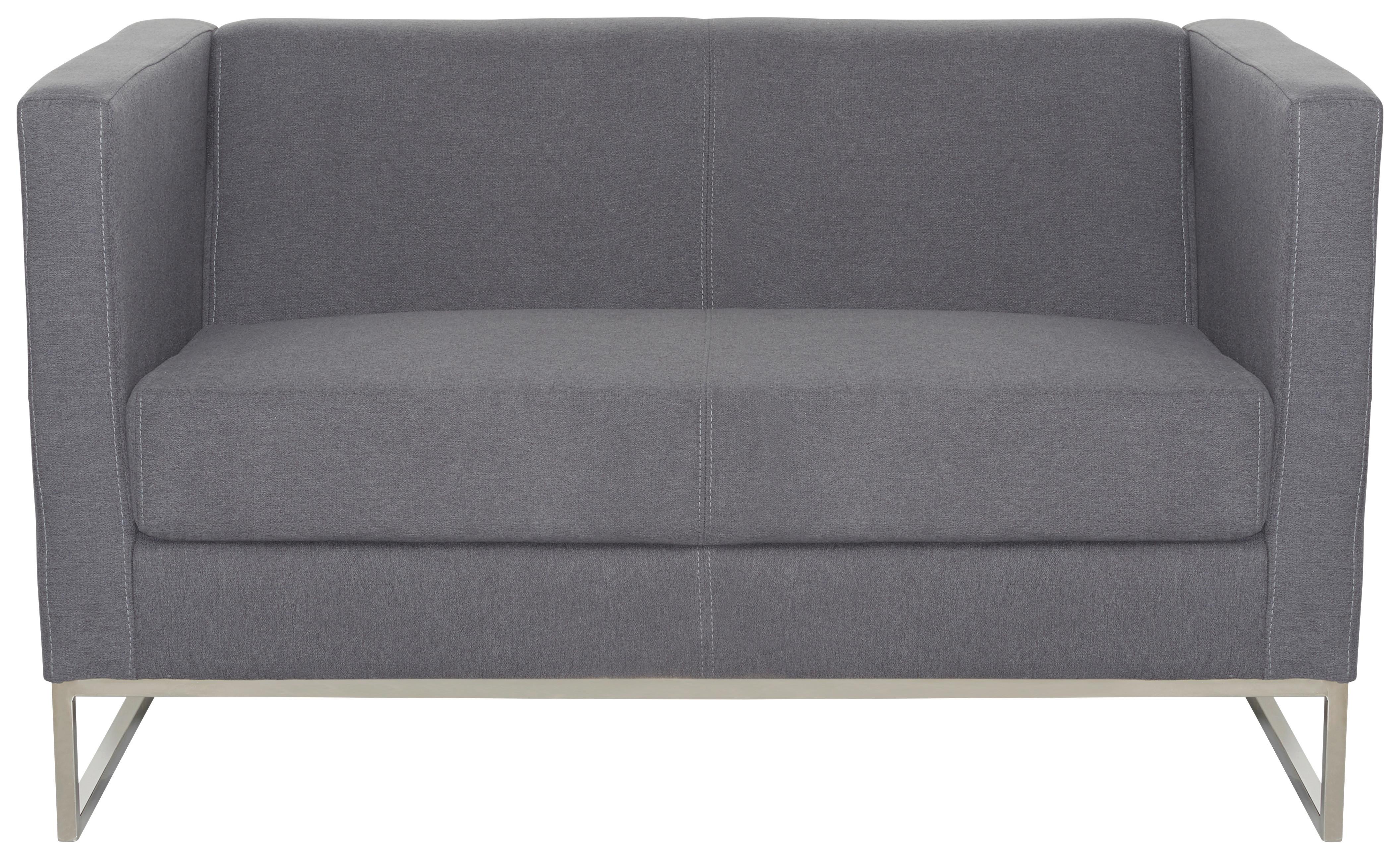2-Sitzer-Sofa Barbados Dunkelgrau - Dunkelgrau/Silberfarben, MODERN, Textil (122/71/72cm) - MID.YOU