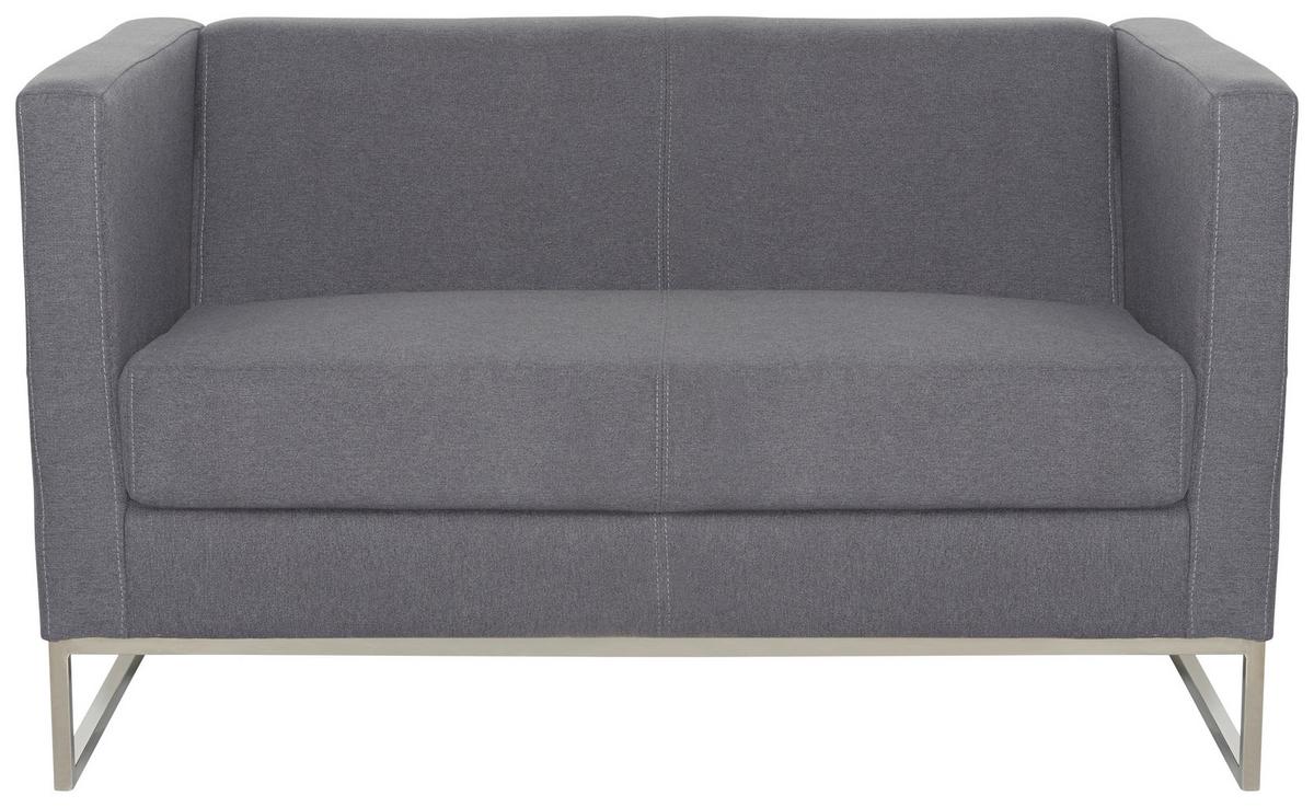 2-Sitzer-Sofa Barbados Dunkelgrau - Dunkelgrau/Silberfarben, MODERN, Textil (122/71/72cm) - MID.YOU