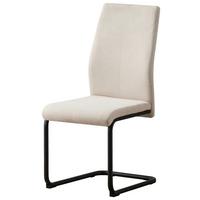 Schwingstuhl Anne Webstoff Creme Gepolstert - Creme/Schwarz, KONVENTIONELL, Textil/Metall (44/96/57cm)