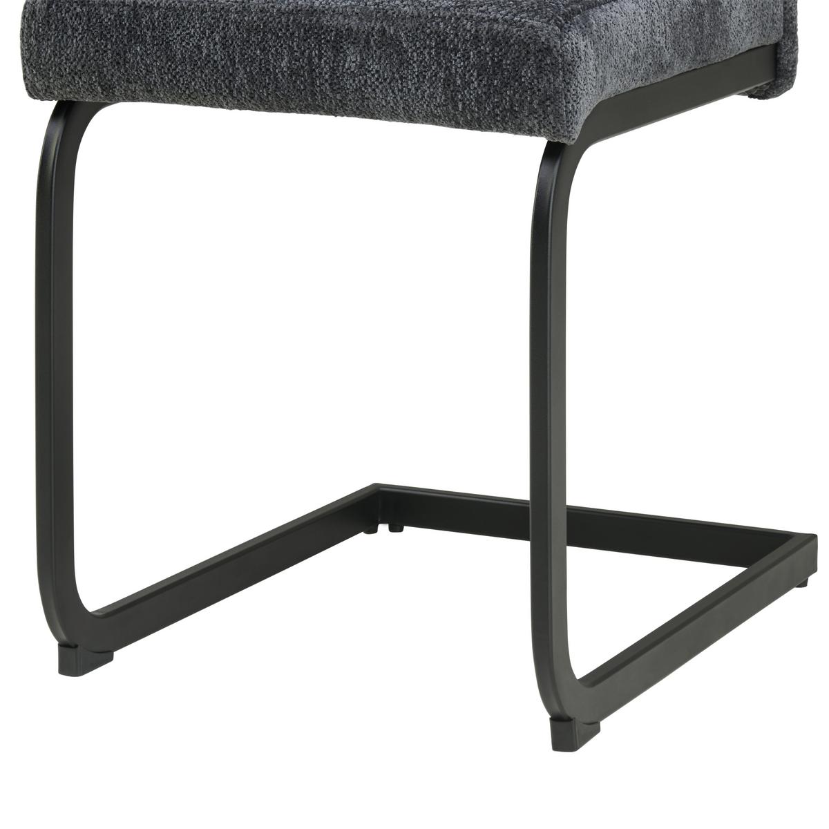 Schwingstuhl Magnus Dunkelgrau B: 39 cm - Dunkelgrau/Schwarz, LIFESTYLE, Textil/Metall (39/98/43cm) - MID.YOU