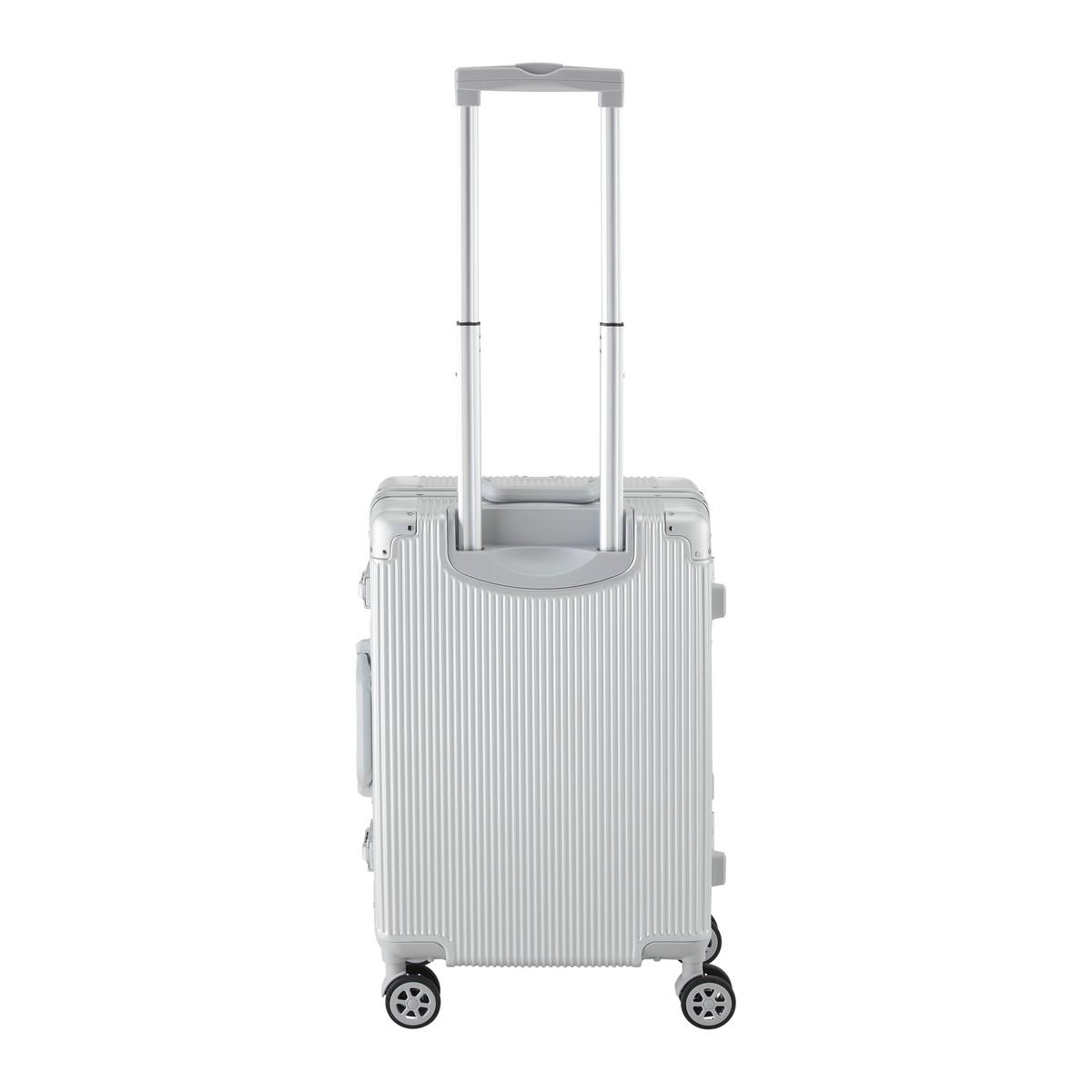Cestovní kufr MIAMI -S- - barvy stříbra, Moderní, kov/textil (38/24/58cm) - Mömax