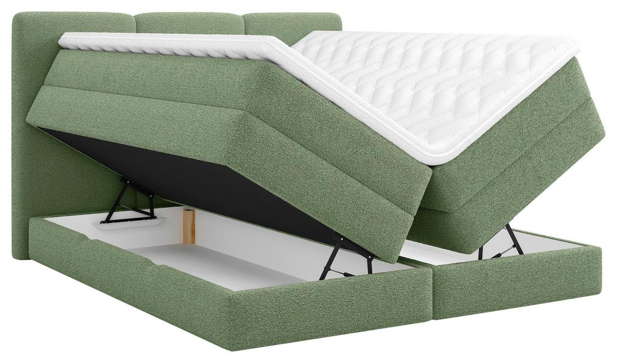 Boxspringbett Castel K - Schwarz/Grün, MODERN, Holz/Holzwerkstoff (160/200cm) - MID.YOU